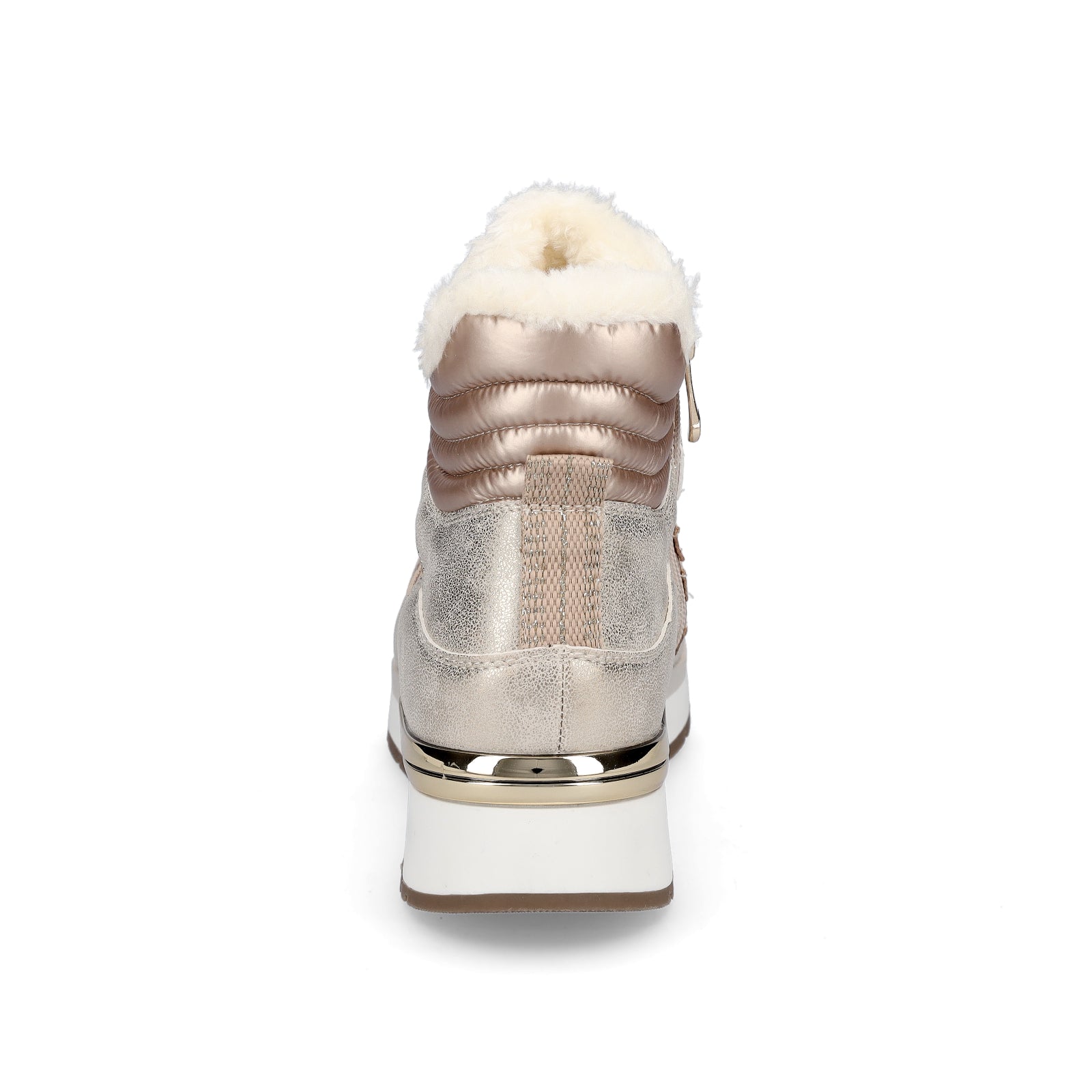 Marco Tozzi Damen Schnürboot beige metallic