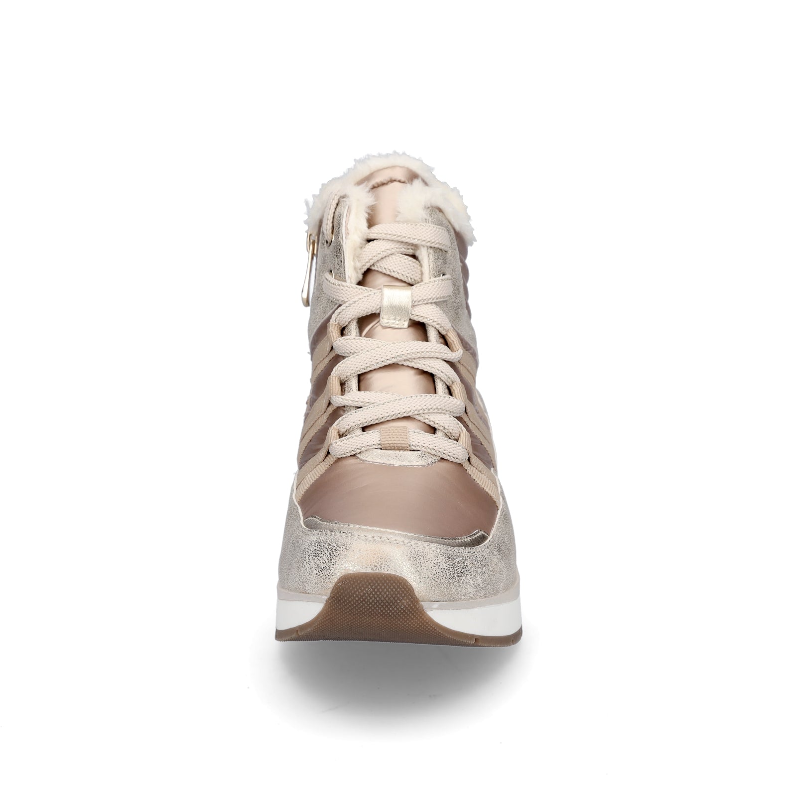 Marco Tozzi Damen Schnürboot beige metallic