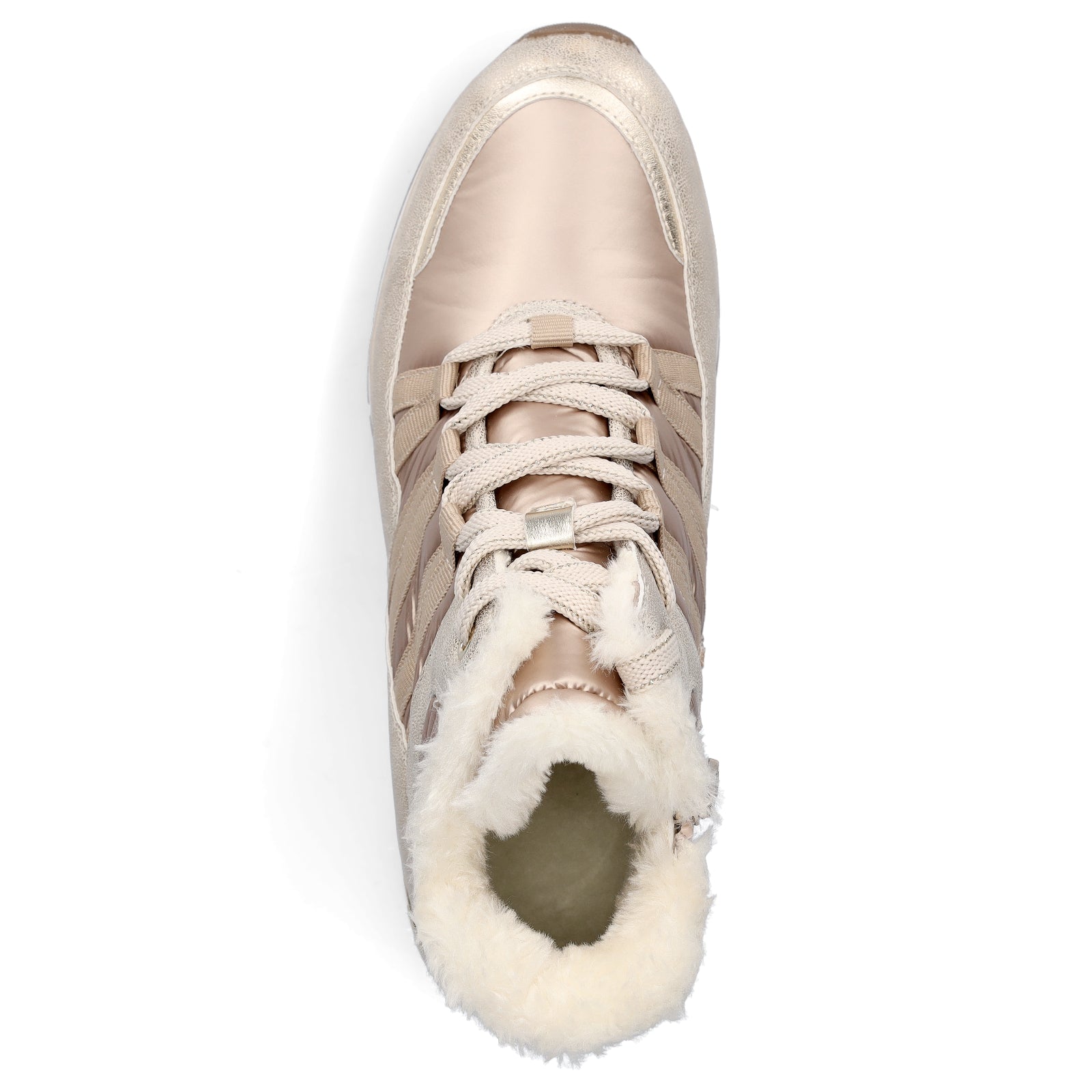 Marco Tozzi Damen Schnürboot beige metallic