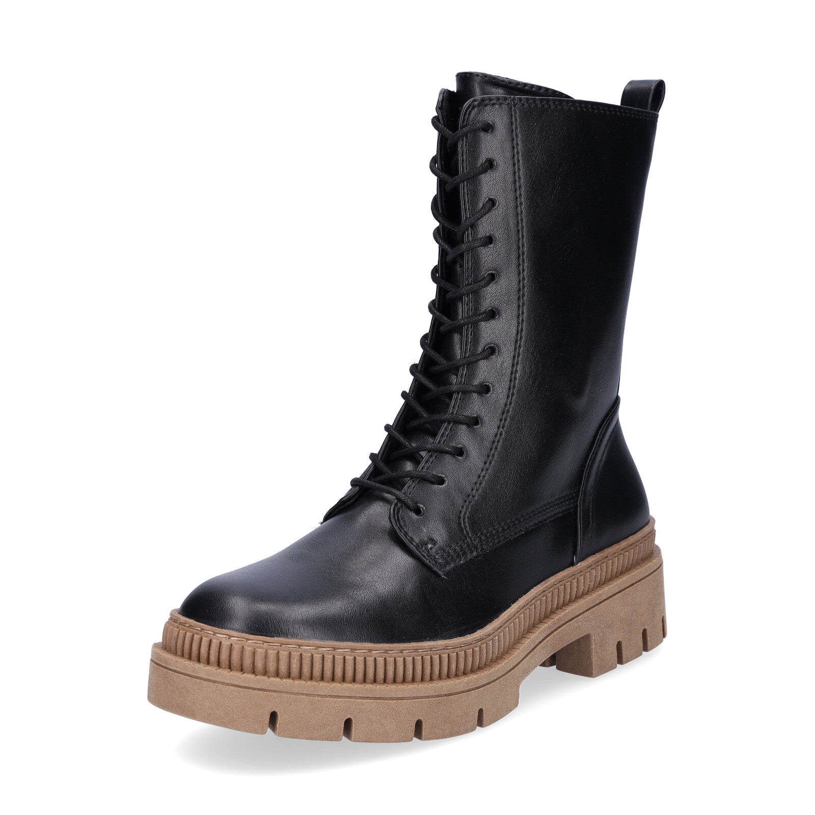 Marco Tozzi Damen Schnürboot schwarz natur