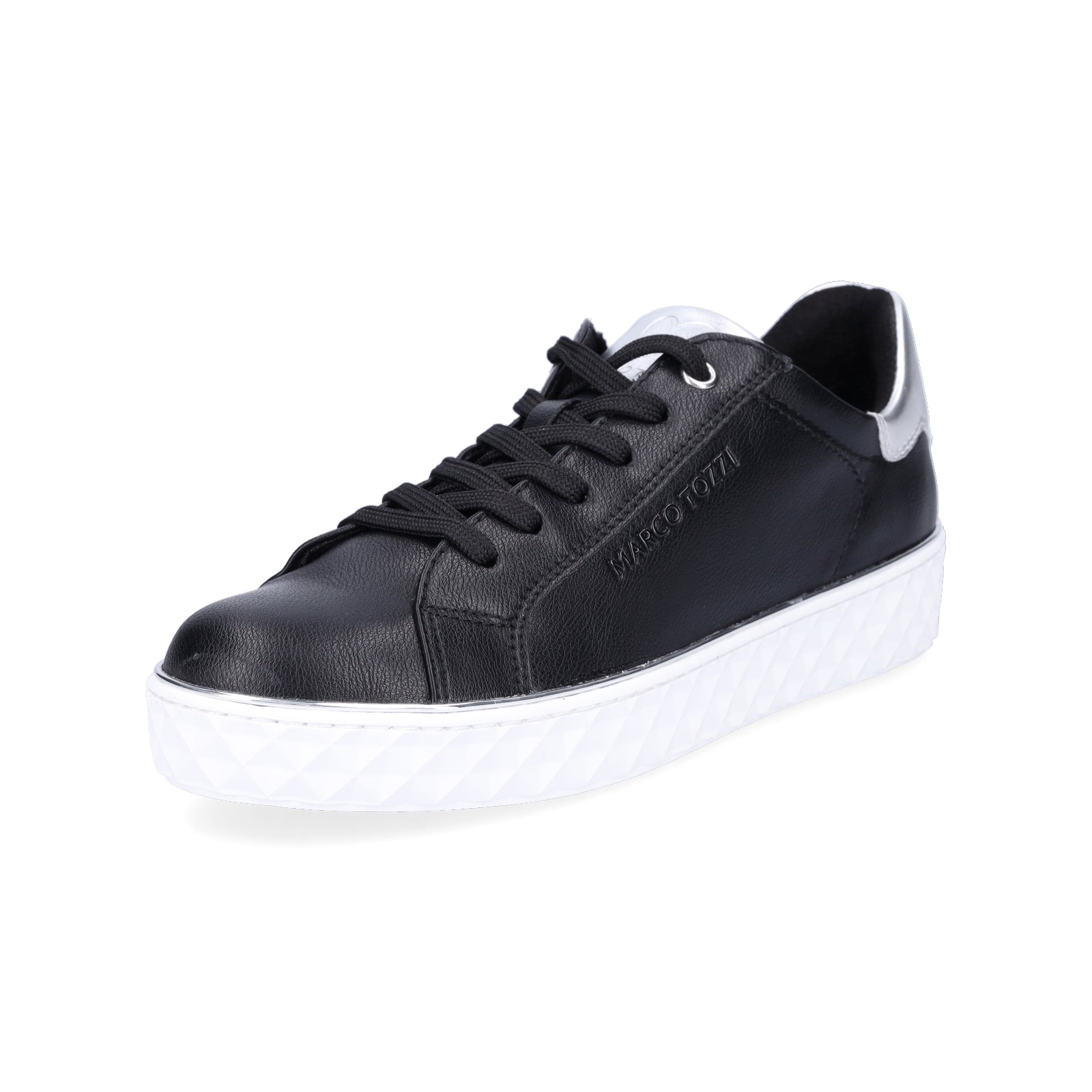 Marco Tozzi women's sneakers black silver