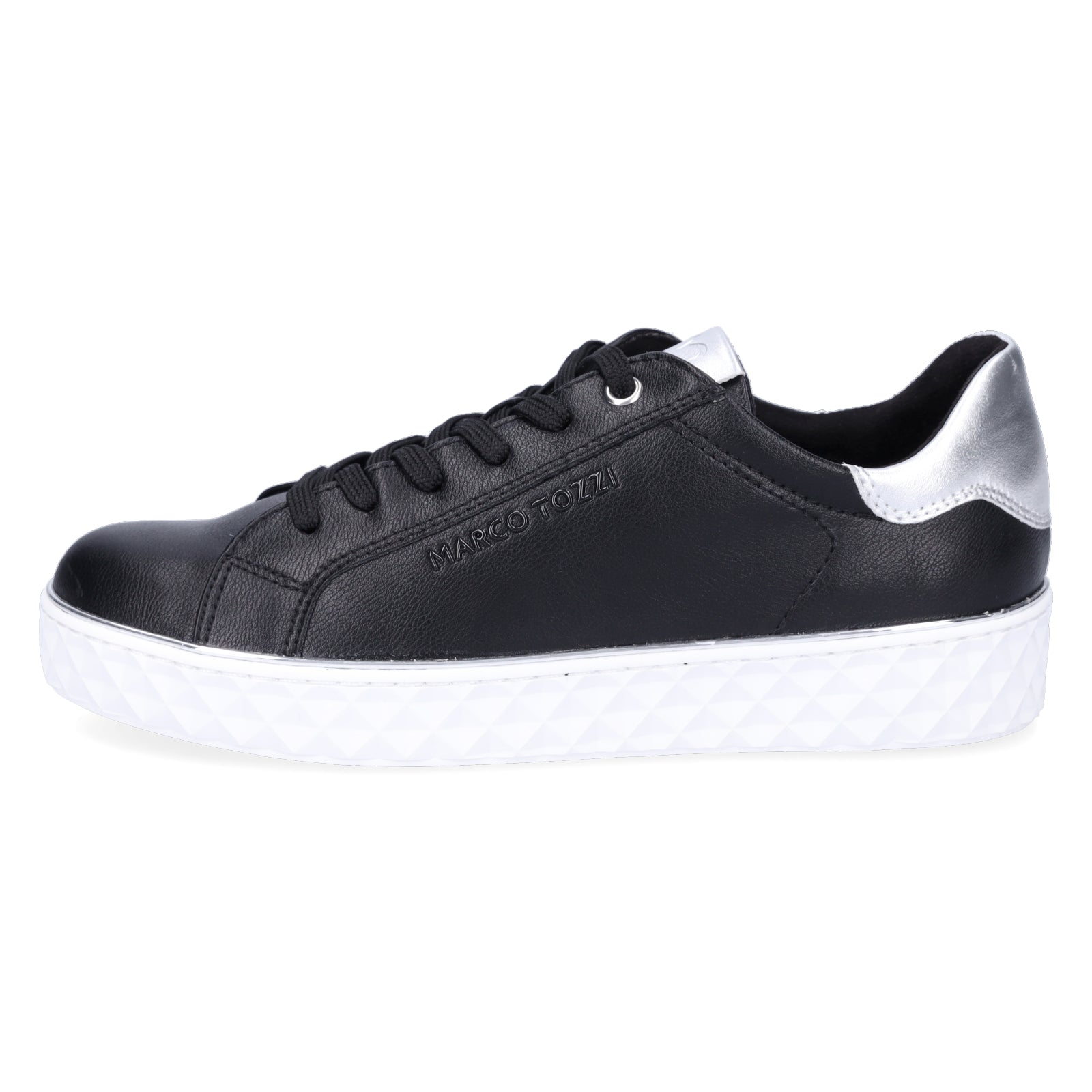Marco Tozzi women's sneakers black silver