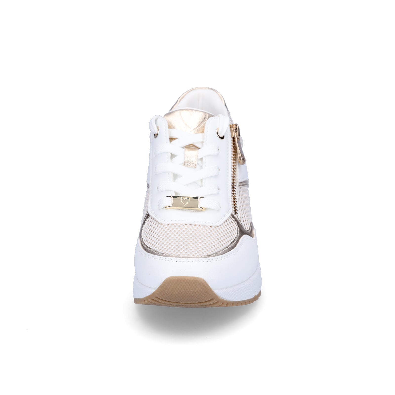 Marco Tozzi women's wedge sneakers white gold