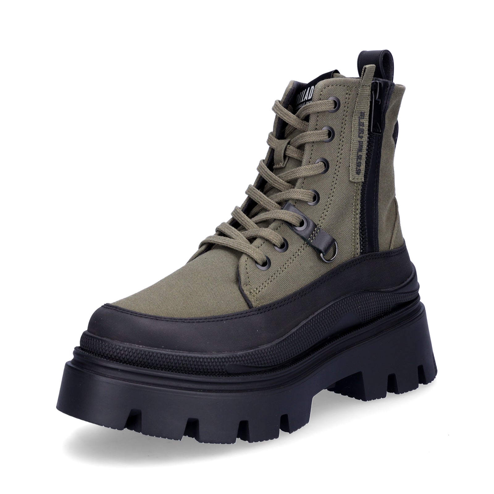 Palladium Damen Schnürboot Pallasquad Zip Tx olivegrün