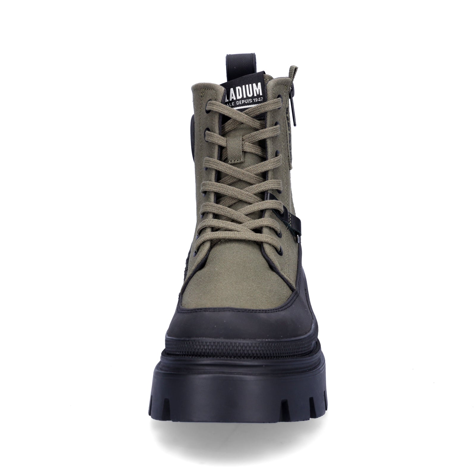 Palladium women's lace-up boot Pallasquad Zip Tx olive green