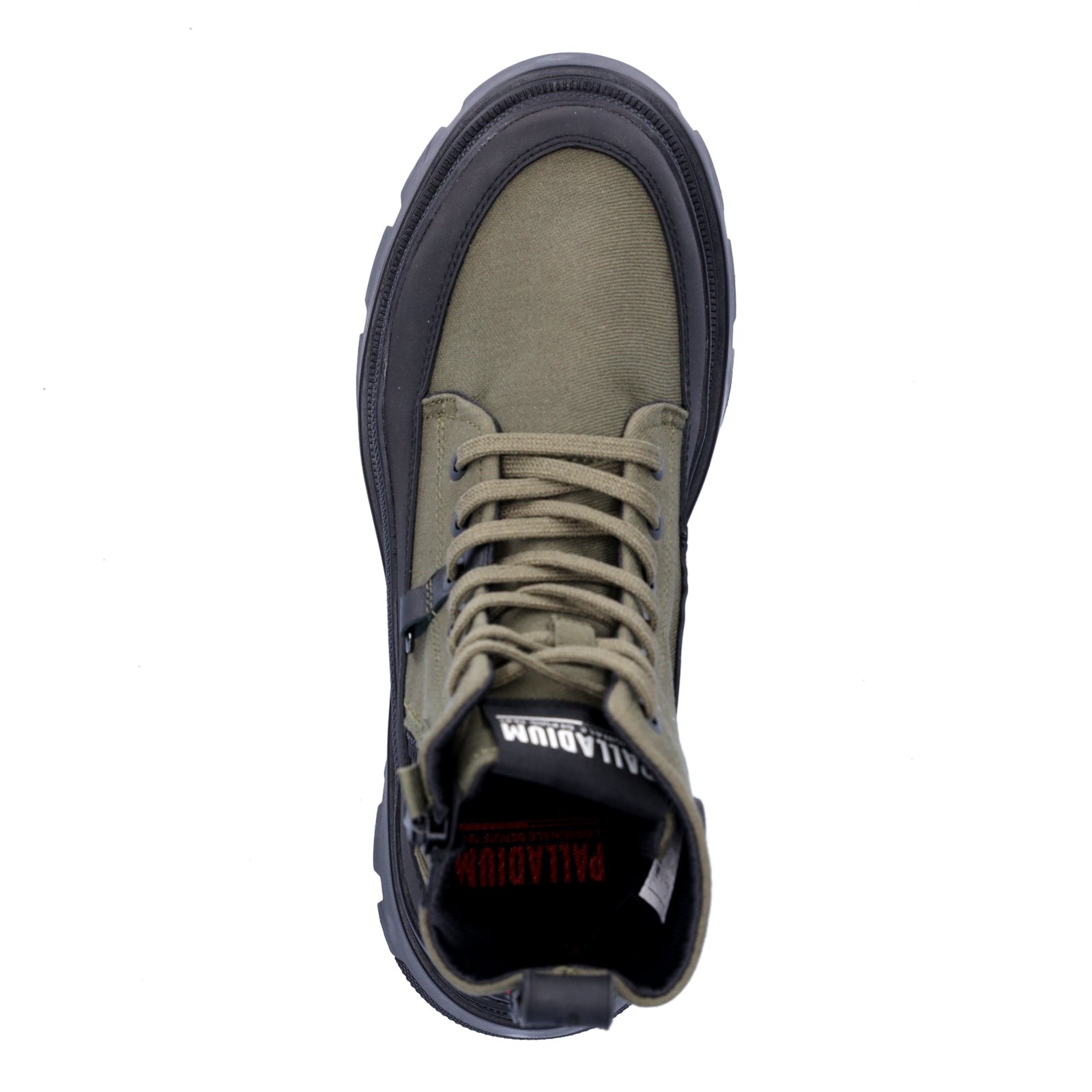 Palladium women's lace-up boot Pallasquad Zip Tx olive green