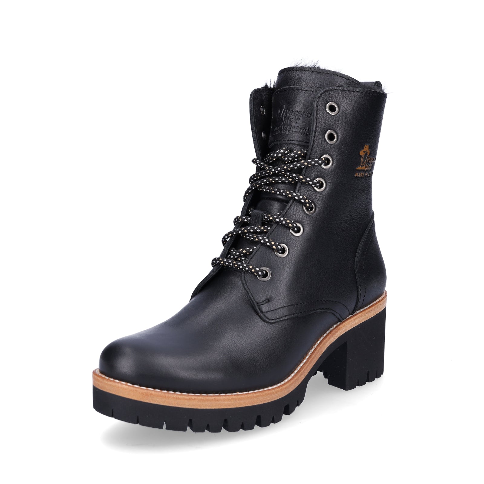 Panama Jack women's lace-up ankle boots black