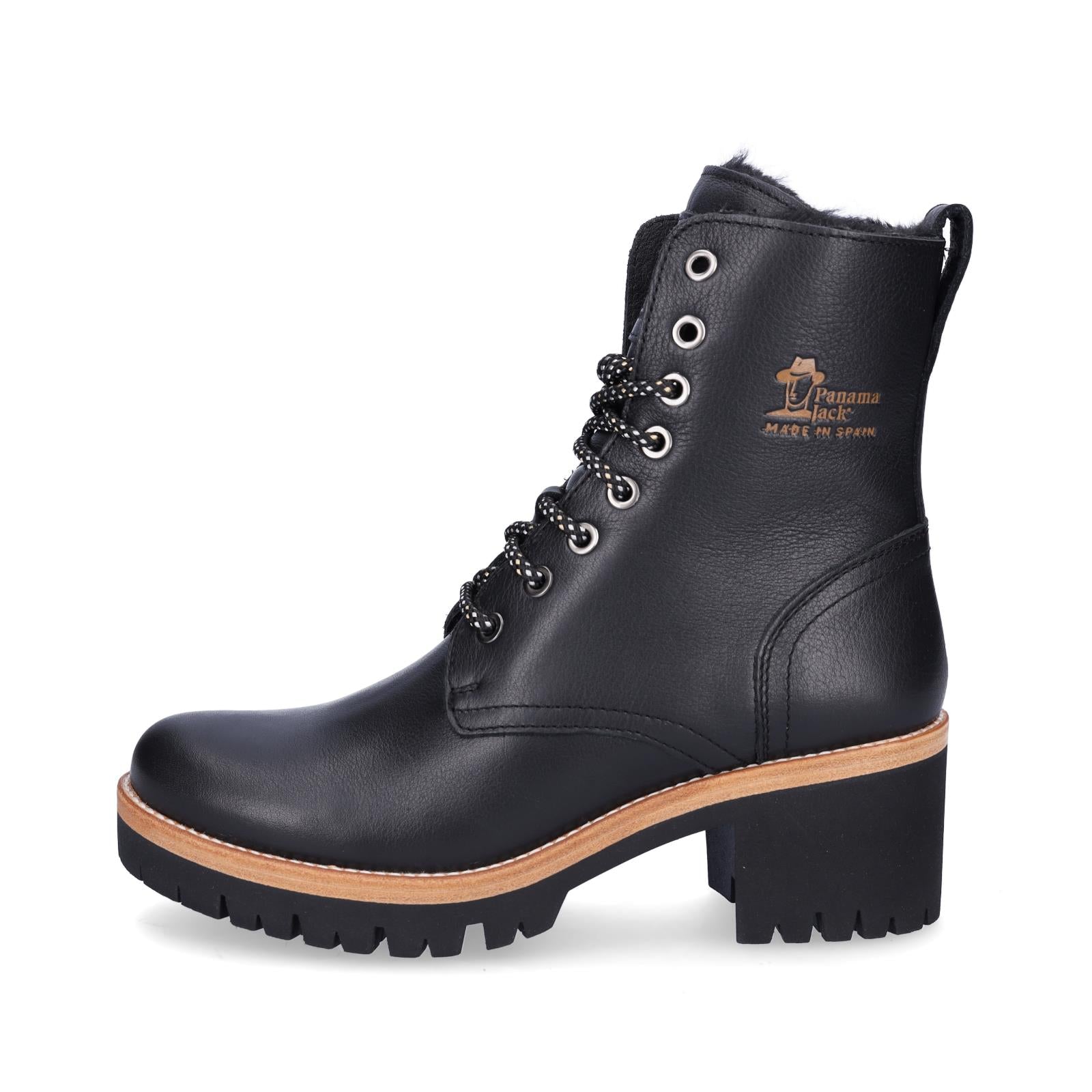 Panama Jack women's lace-up ankle boots black
