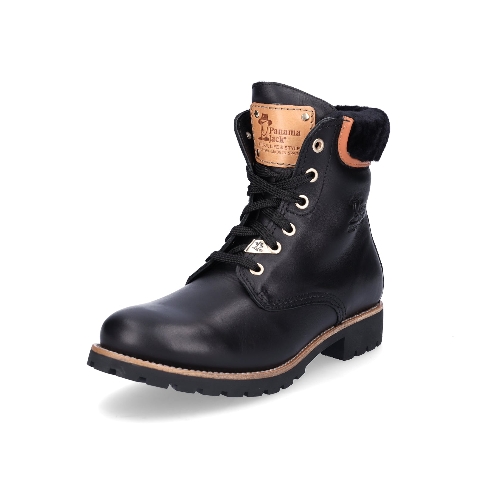 Panama Jack women's lace-up ankle boots black