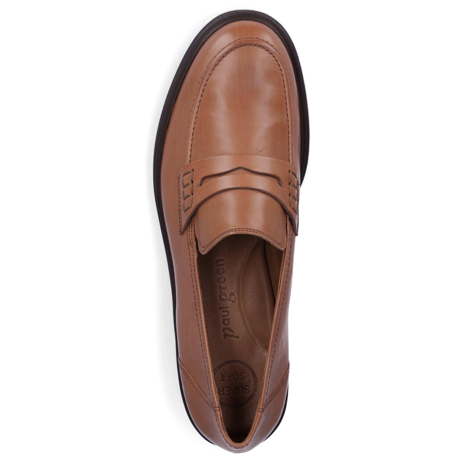 Paul Green women's leather loafers cognac
