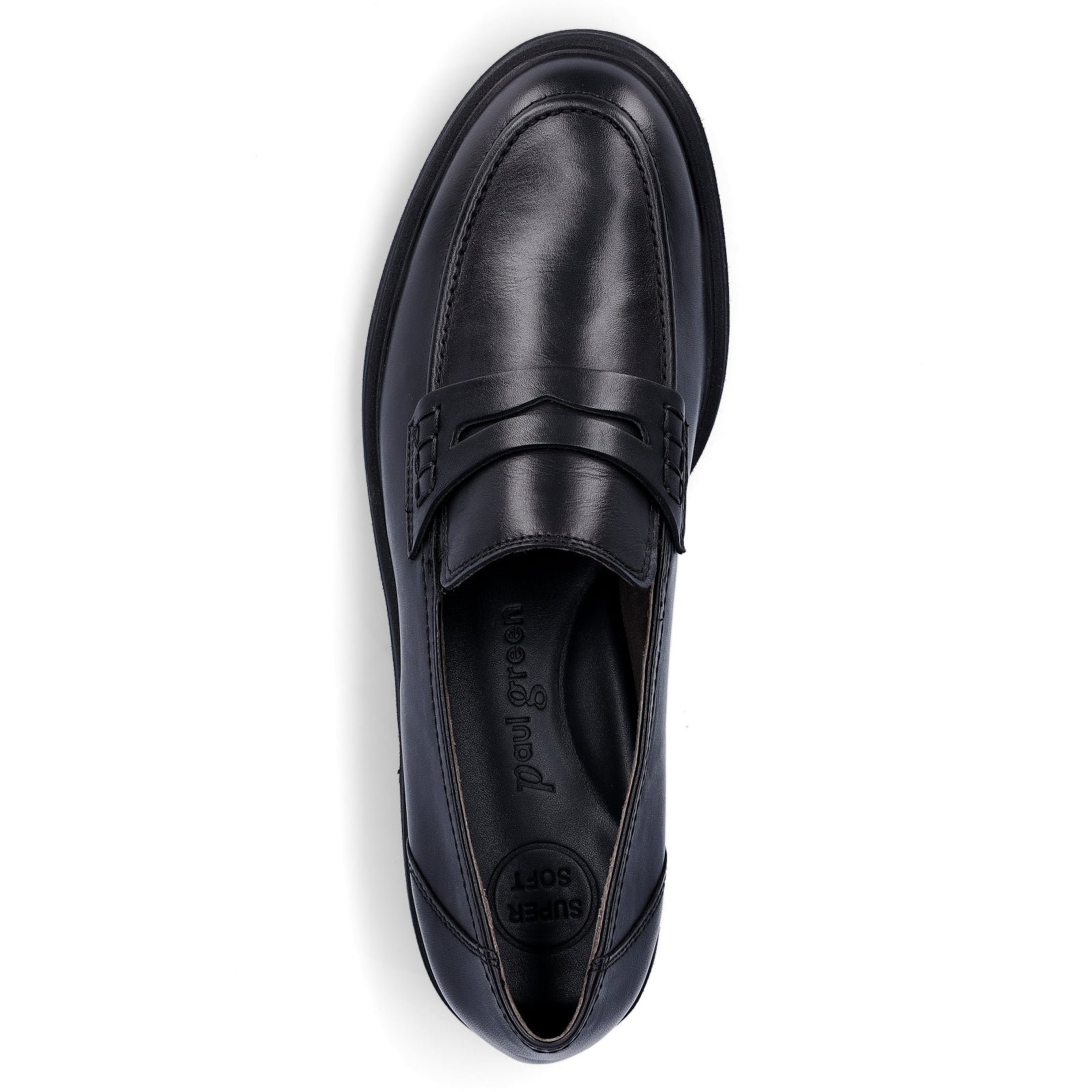 Paul Green women's leather loafers black