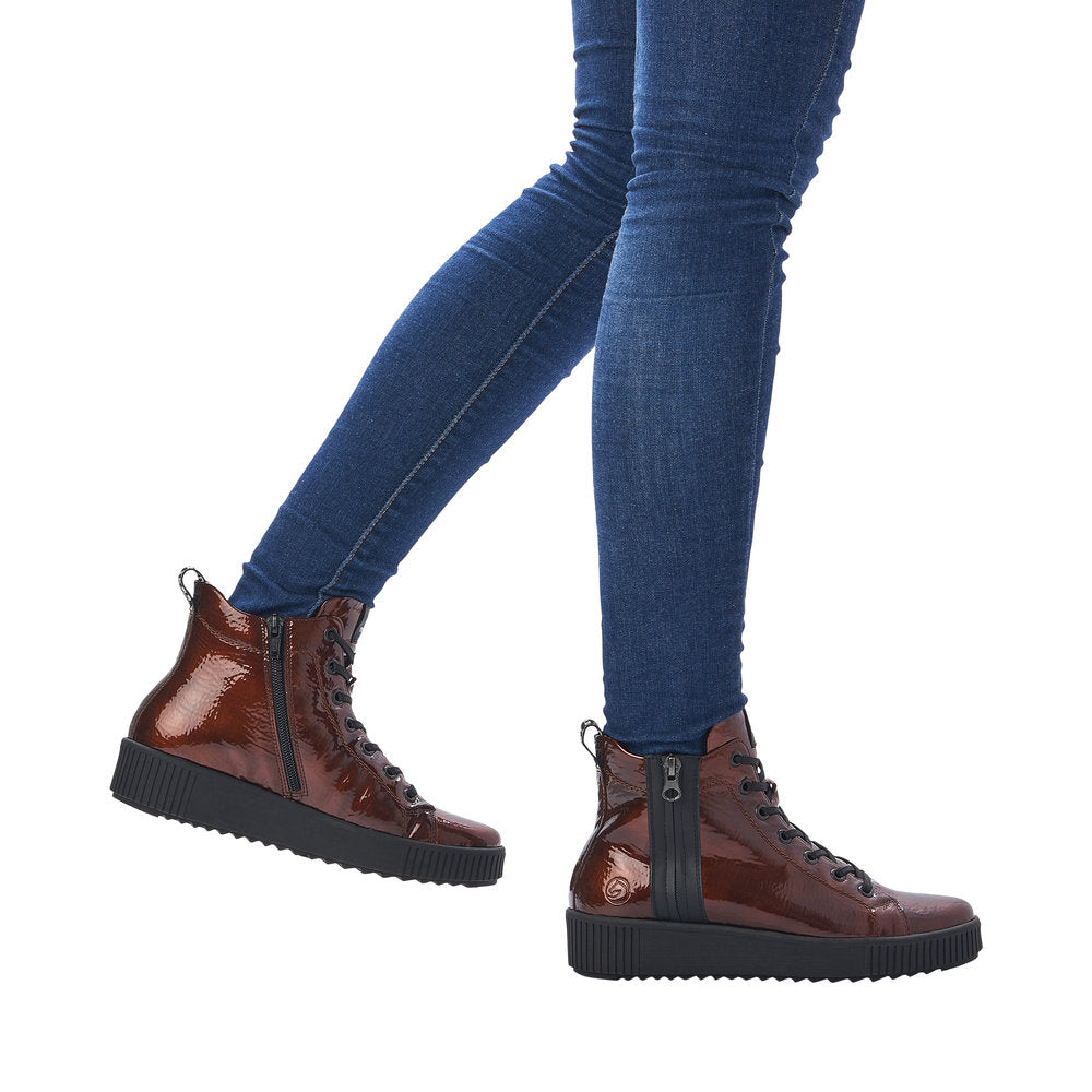 Remonte women's lace-up boot brown