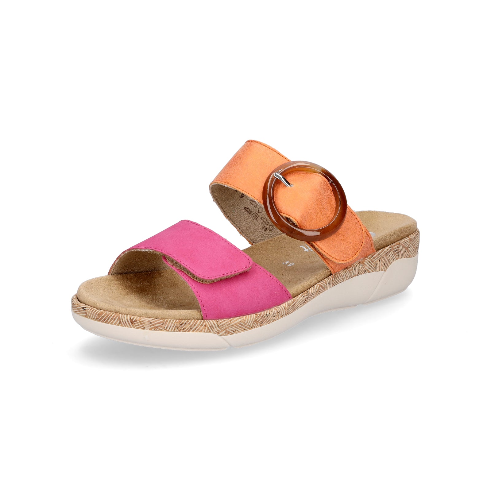 Remonte women's mules orange pink
