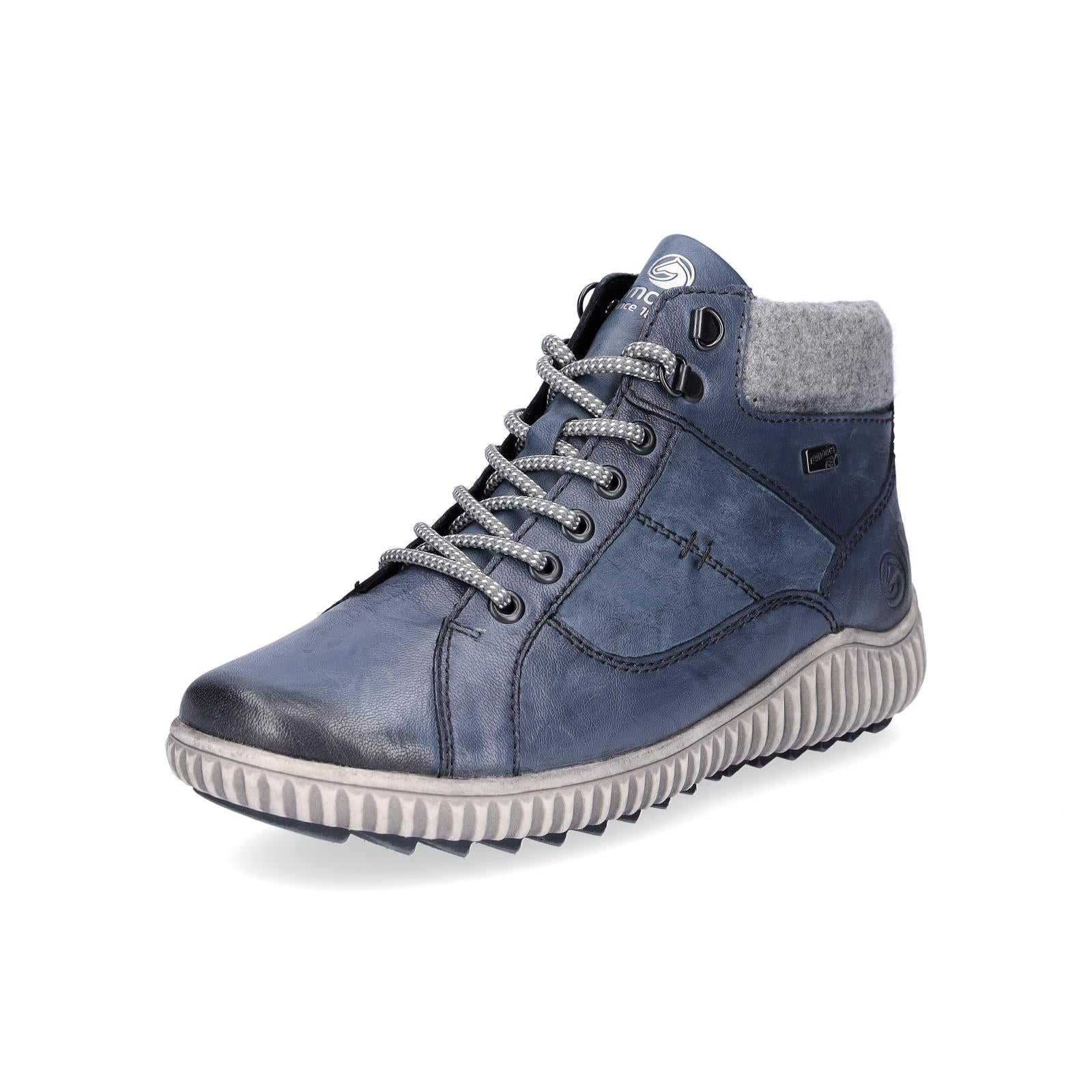 Remonte women's lace-up boot blue