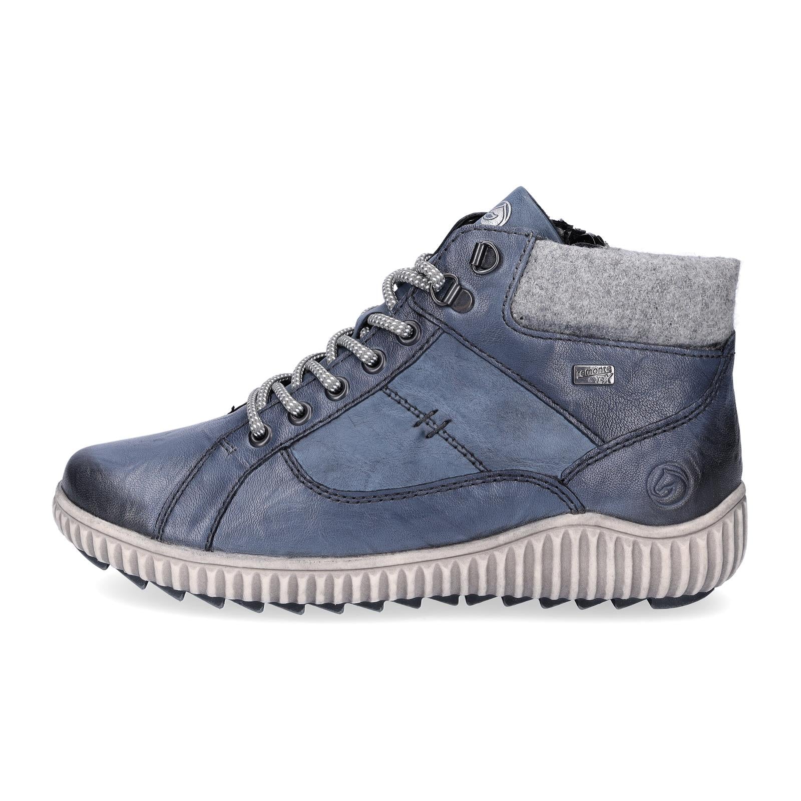 Remonte women's lace-up boot blue