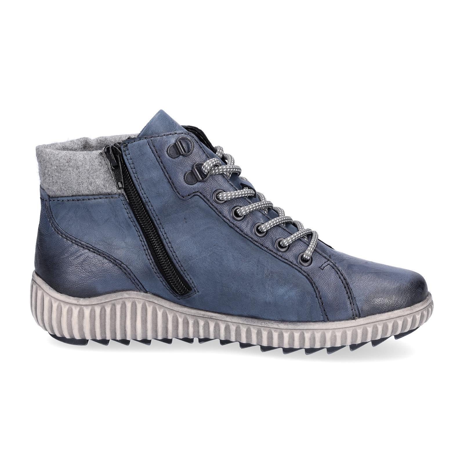 Remonte women's lace-up boot blue