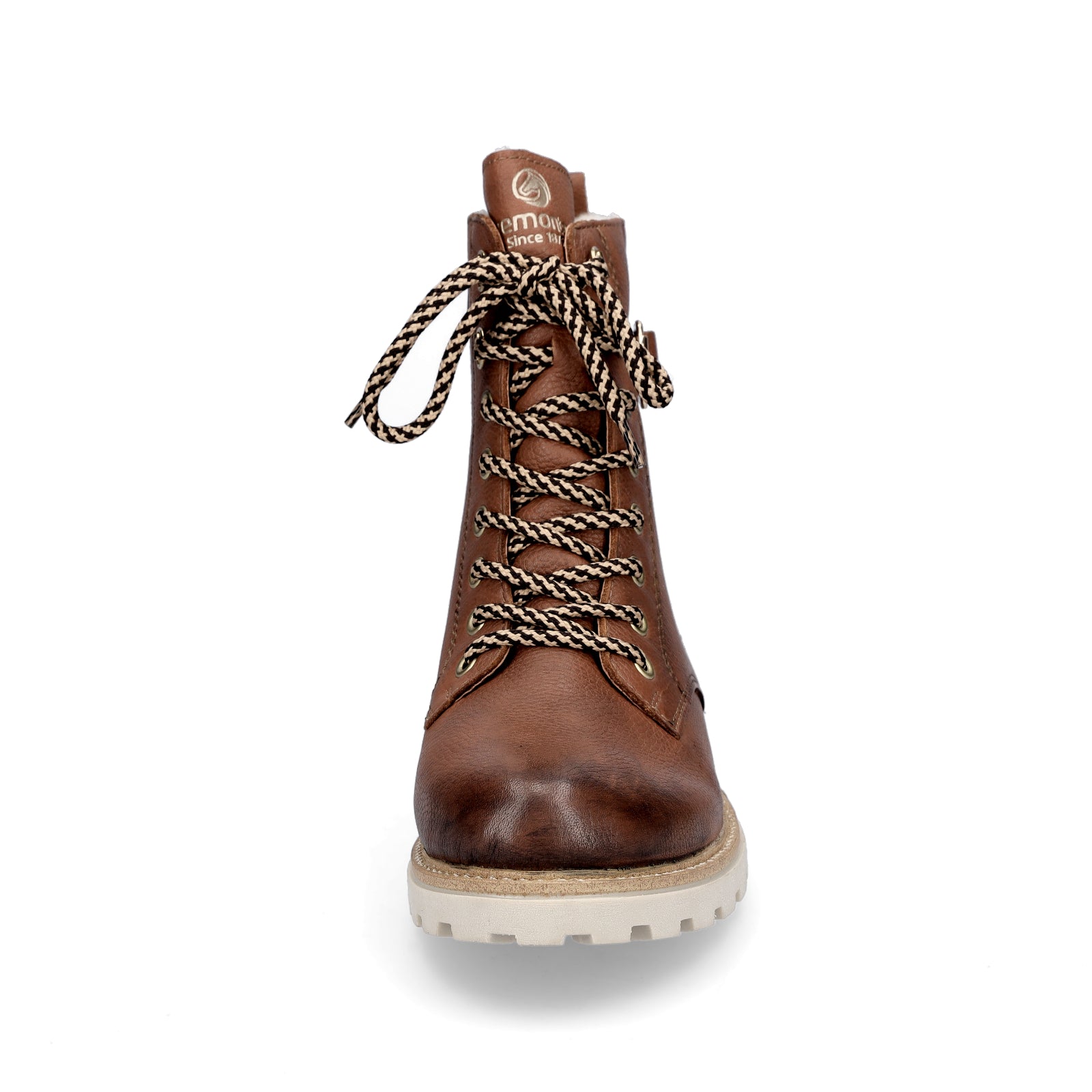 Remonte women's leather lace-up boot brown