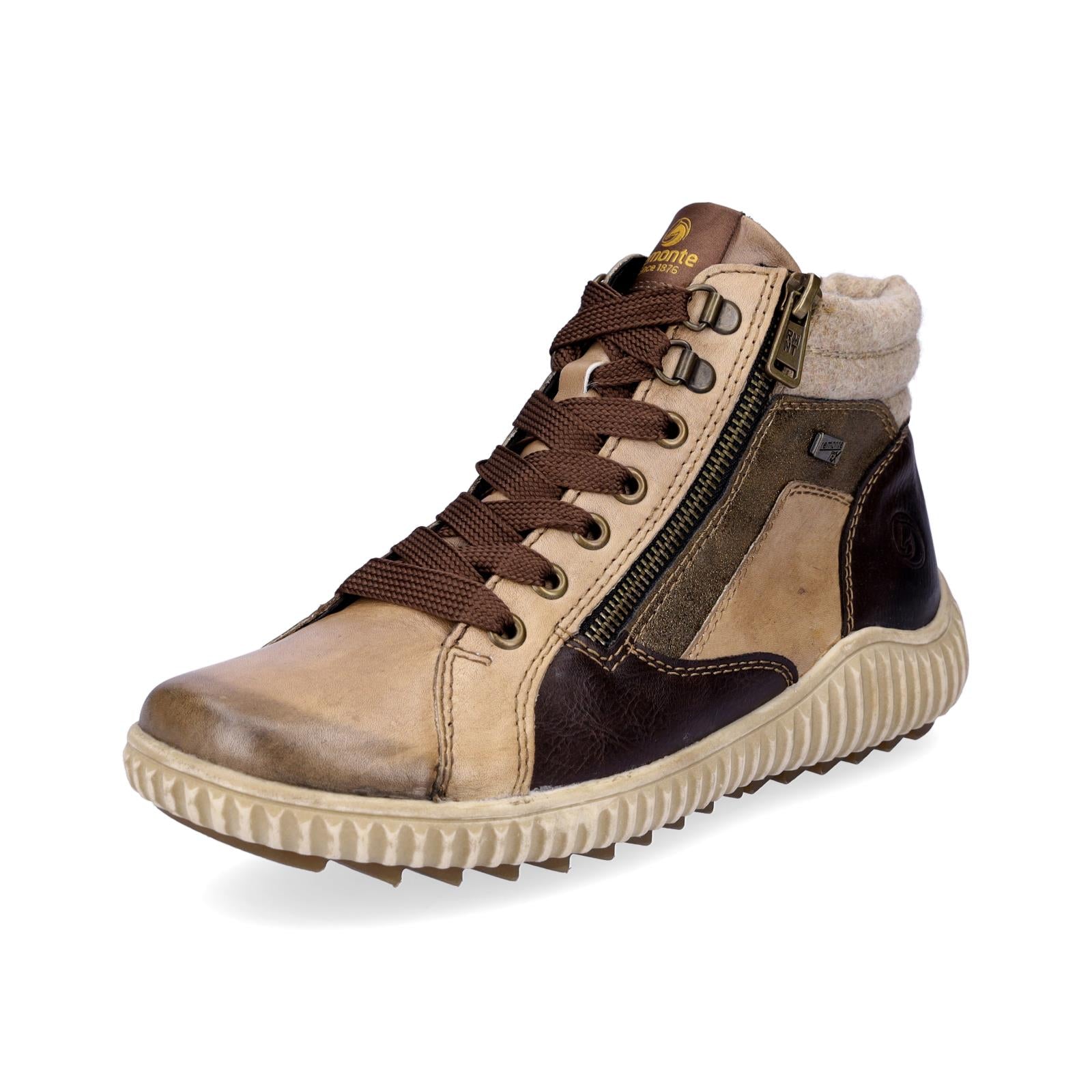 Remonte women's lace-up boot beige