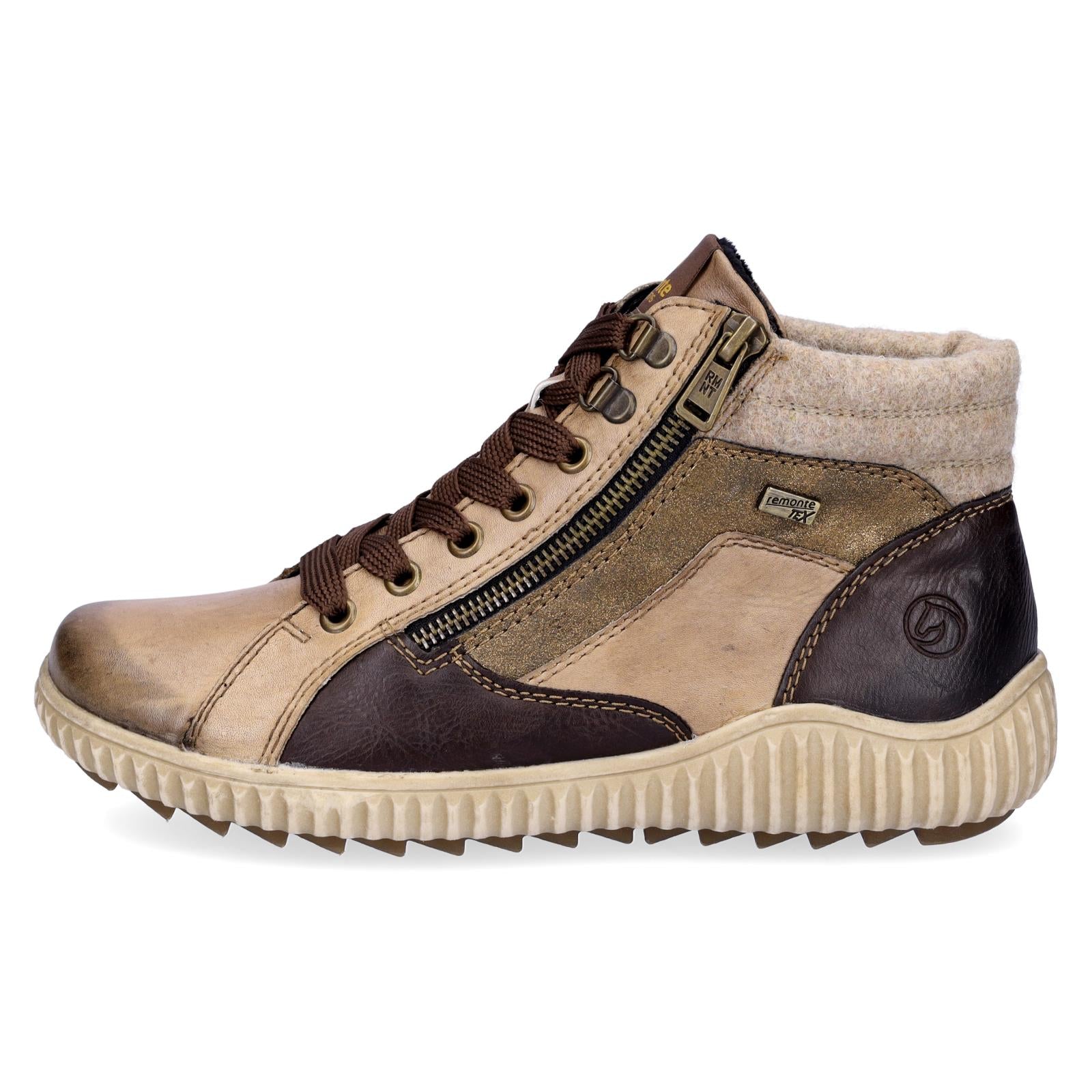 Remonte women's lace-up boot beige