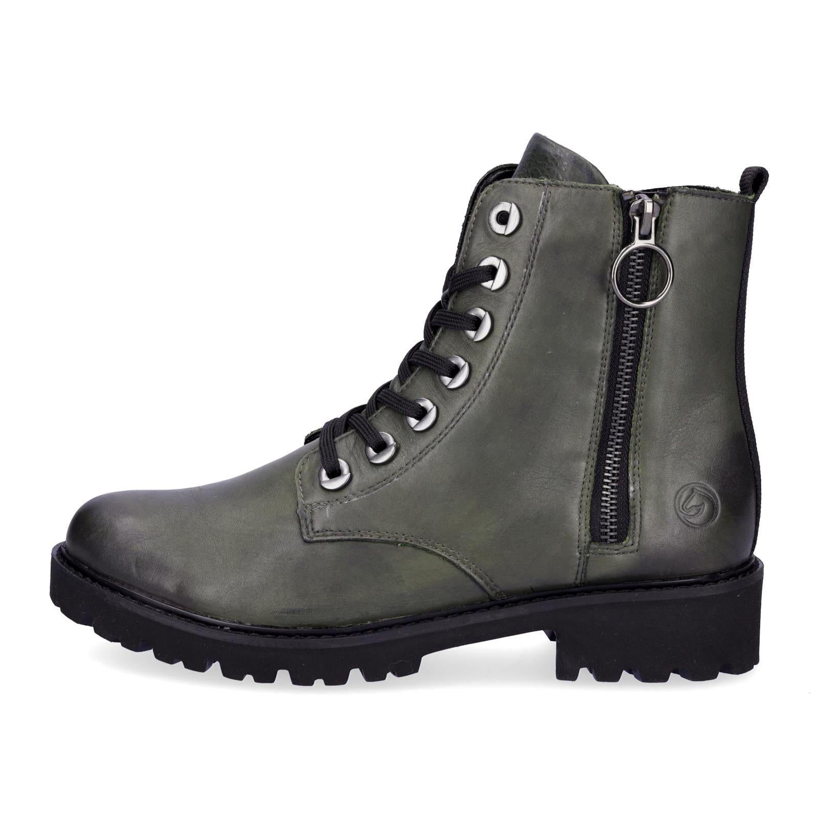 Remonte women's lace-up boot green