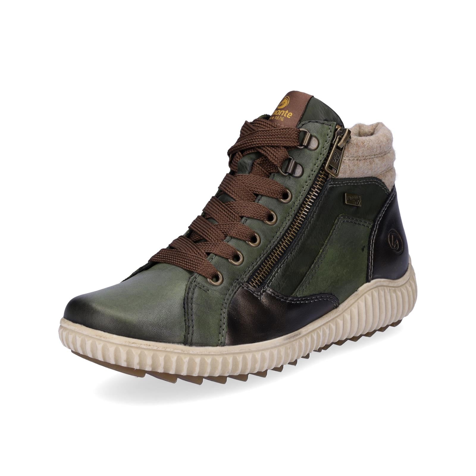 Remonte women's lace-up boot green