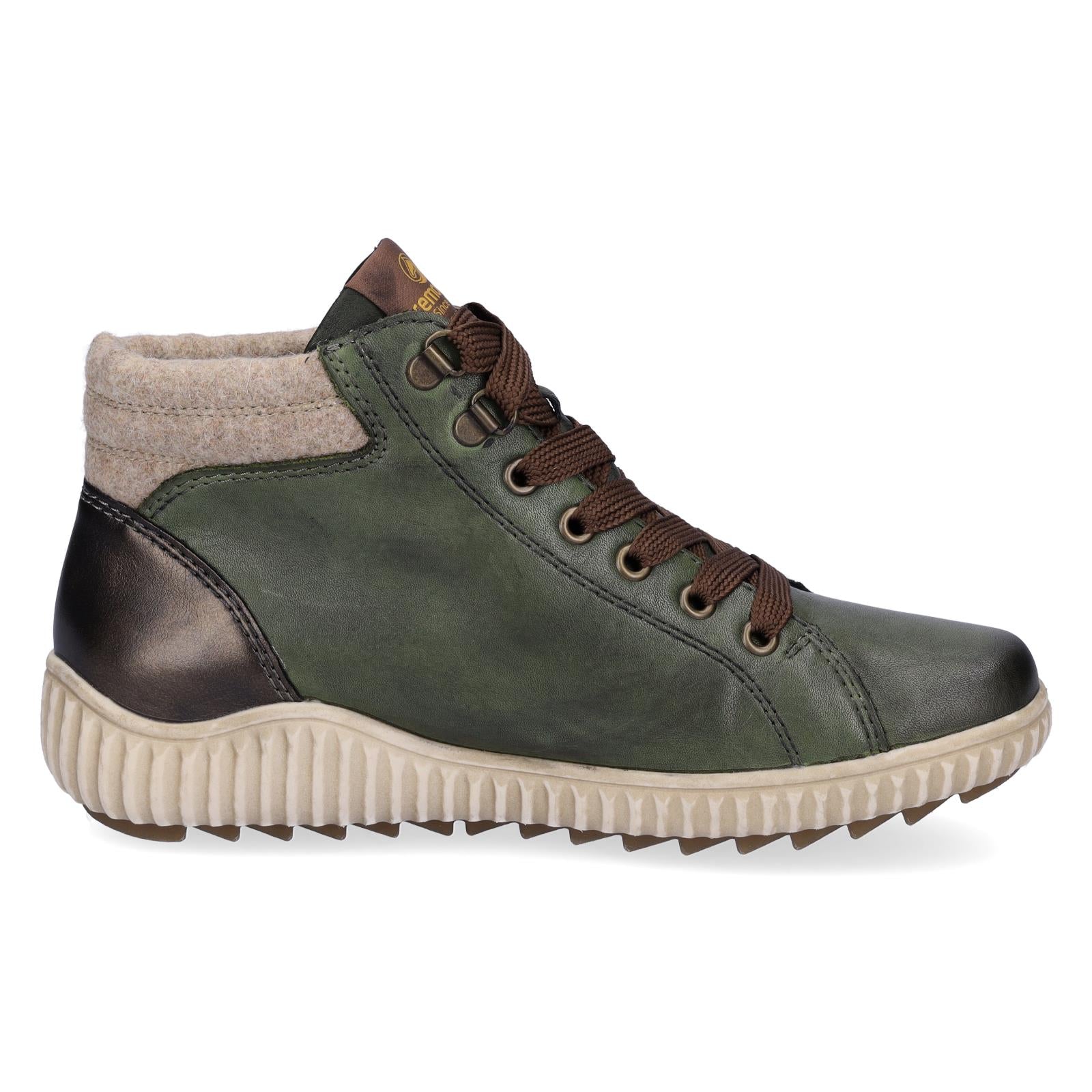 Remonte women's lace-up boot green