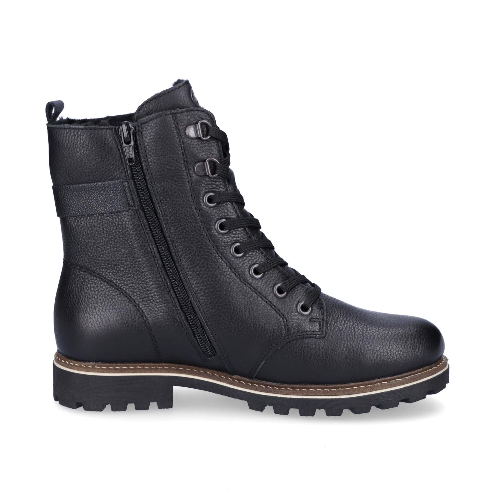 Remonte women's leather lace-up boot black