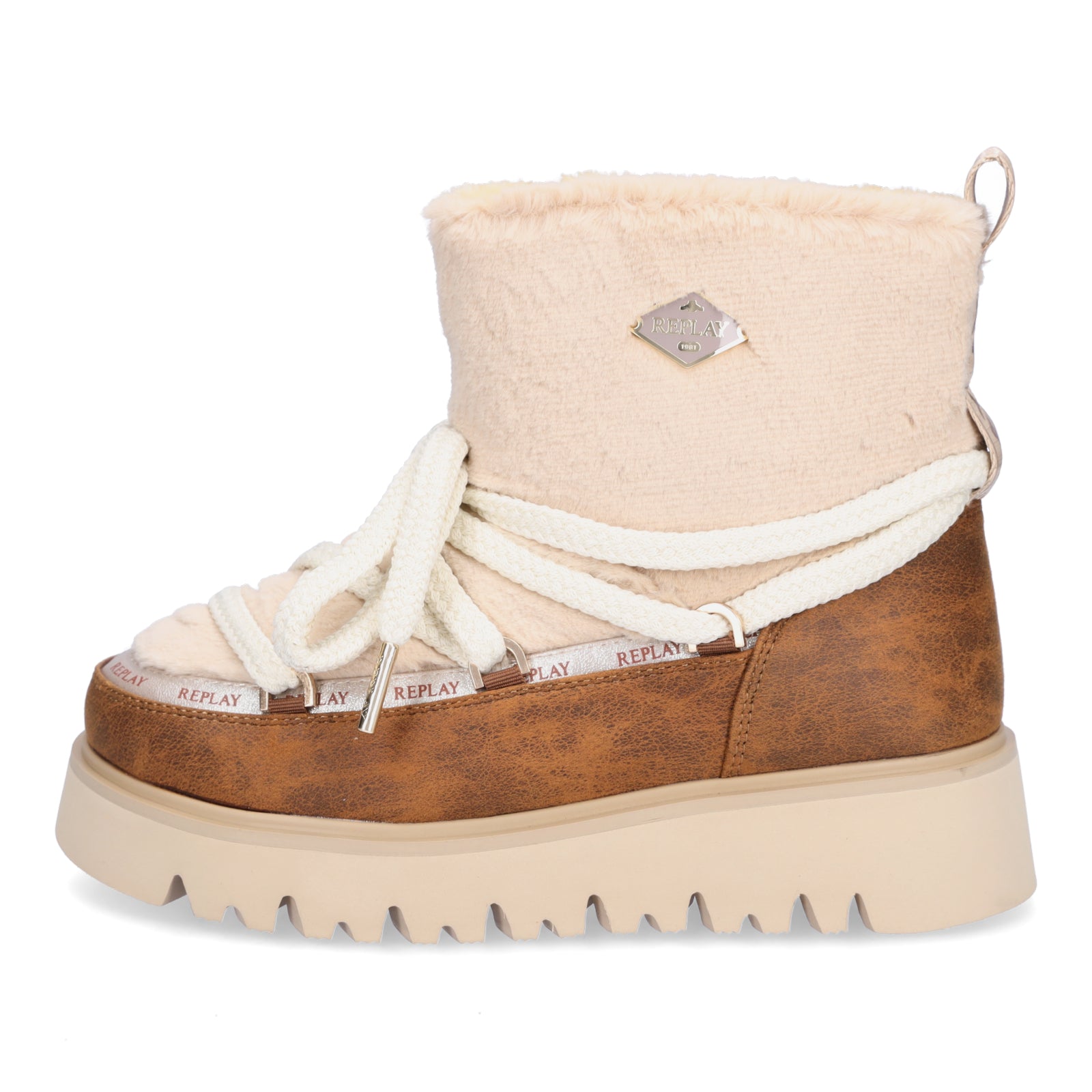 Replay Damen Moonboots Melrose Warm beige braun