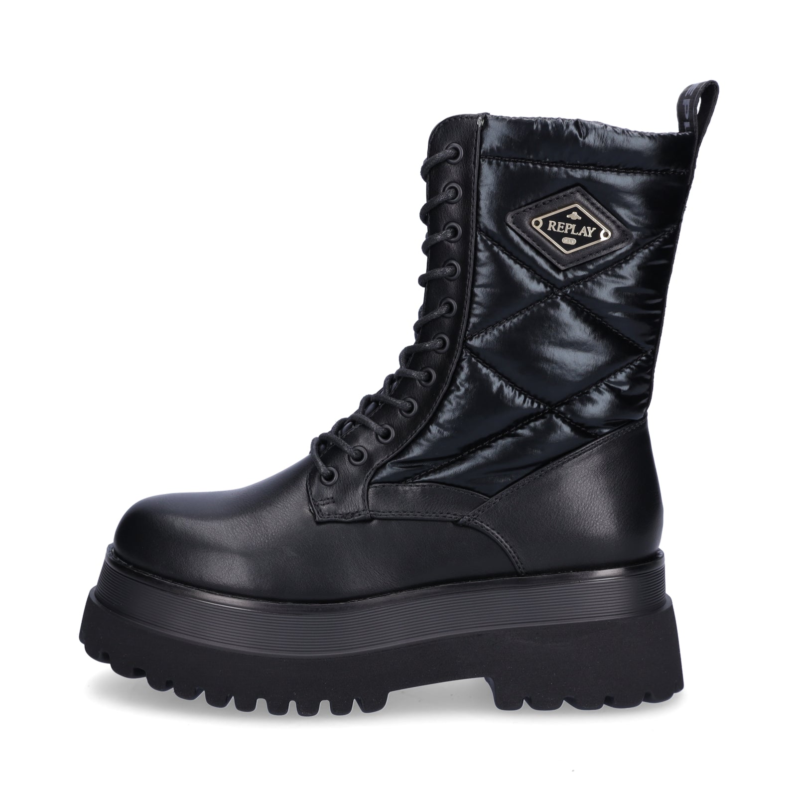 Replay Damen Schnürboot Any Quilt schwarz