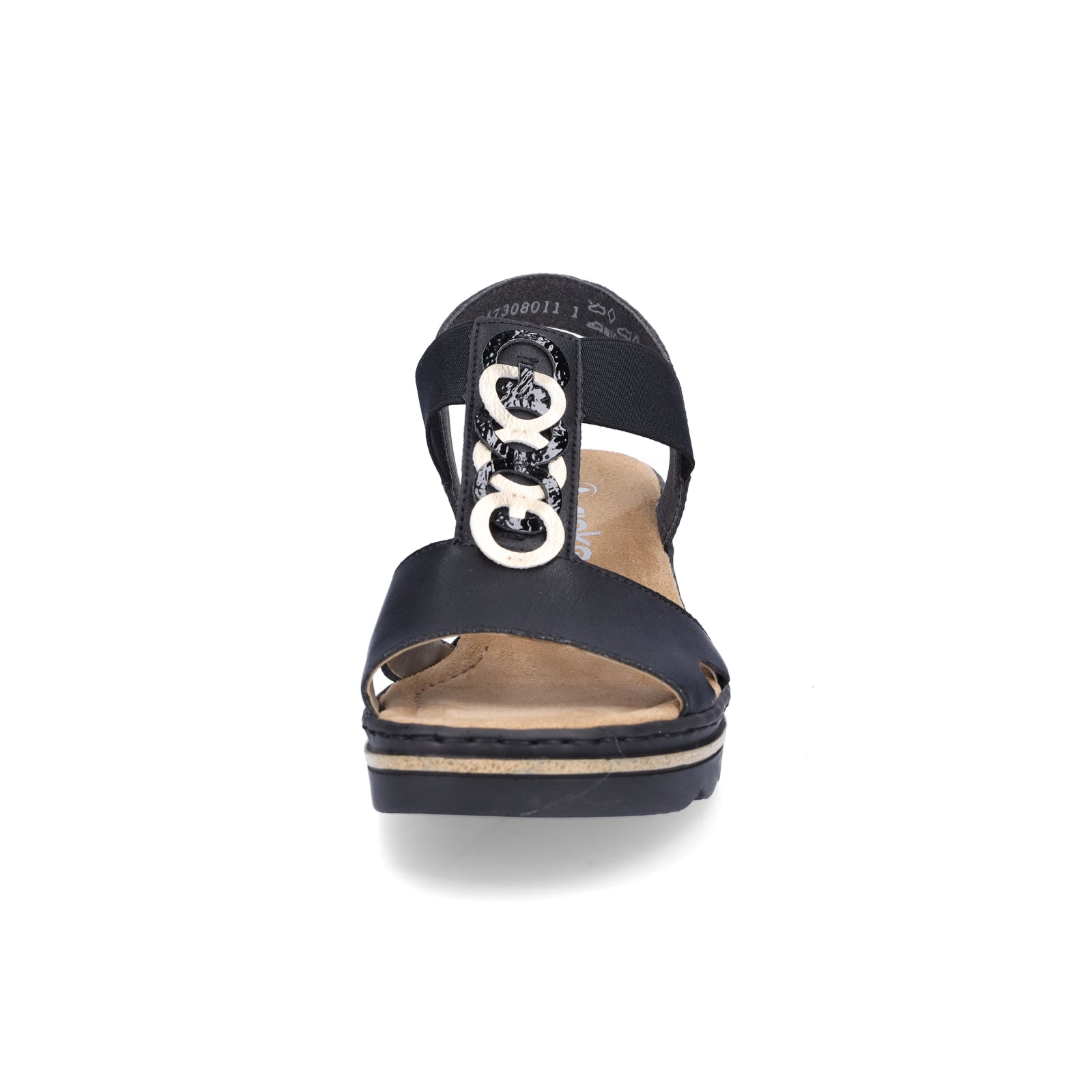 Rieker women's wedge sandals black