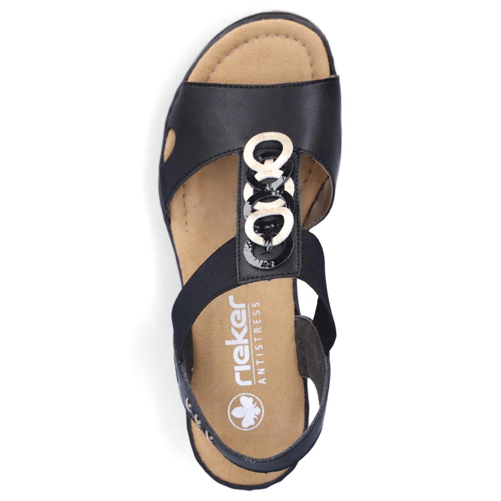 Rieker women's wedge sandals black