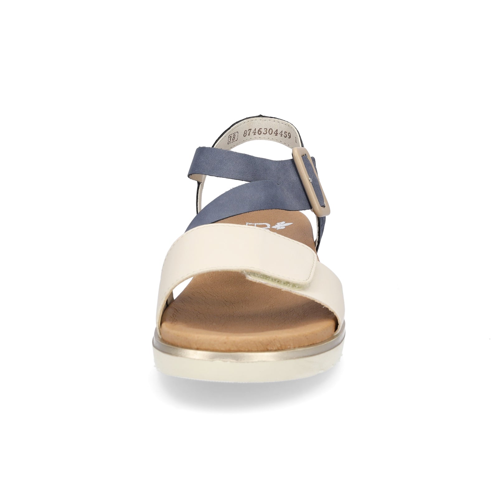 Rieker women's sandal blue cream