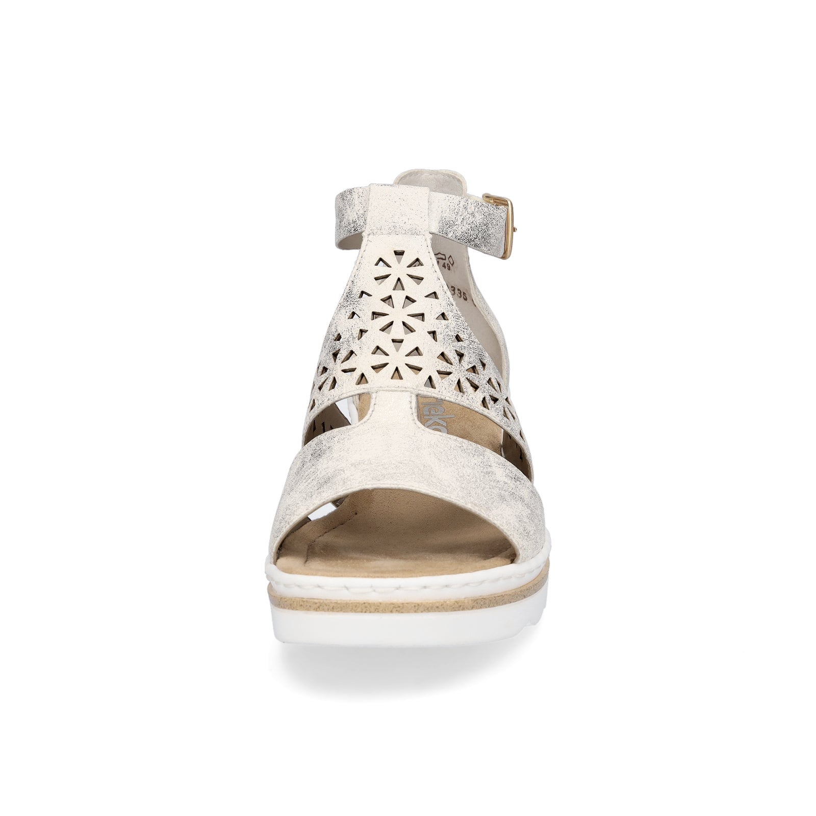 Rieker women's wedge sandals beige gold