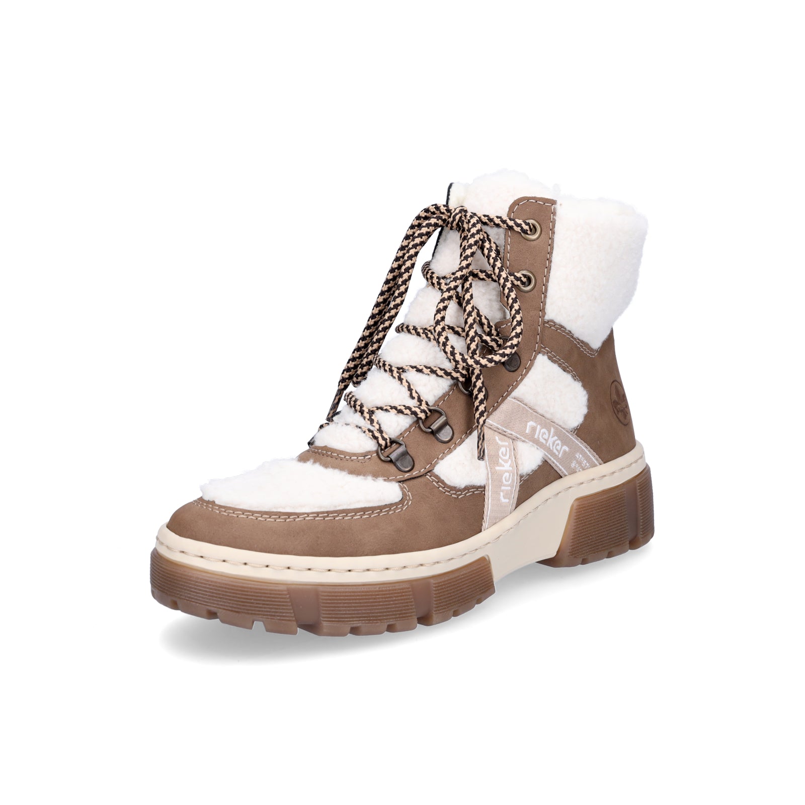 Rieker women's lace-up boot beige white