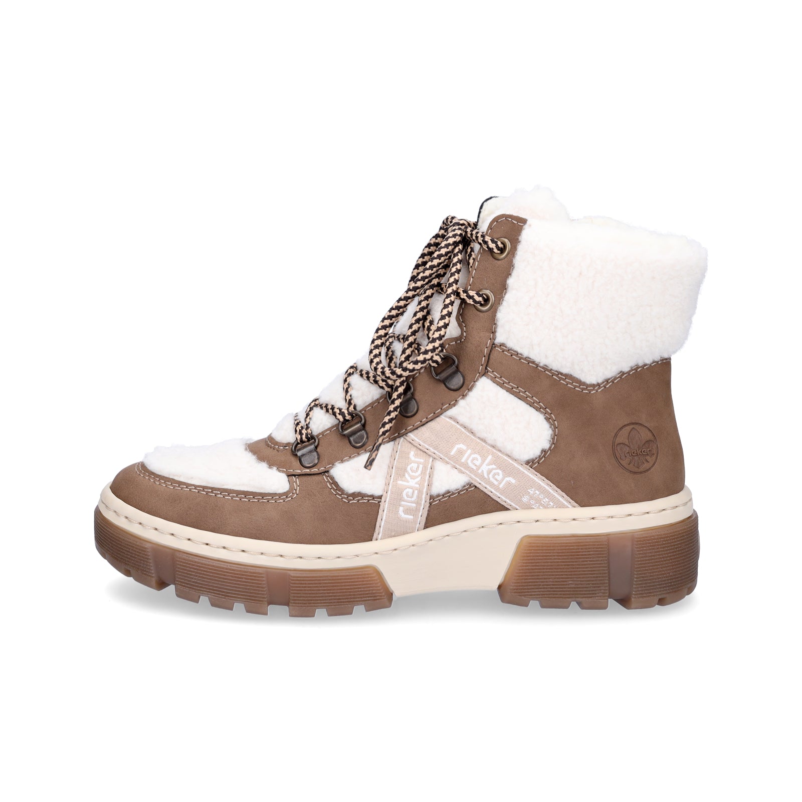Rieker women's lace-up boot beige white