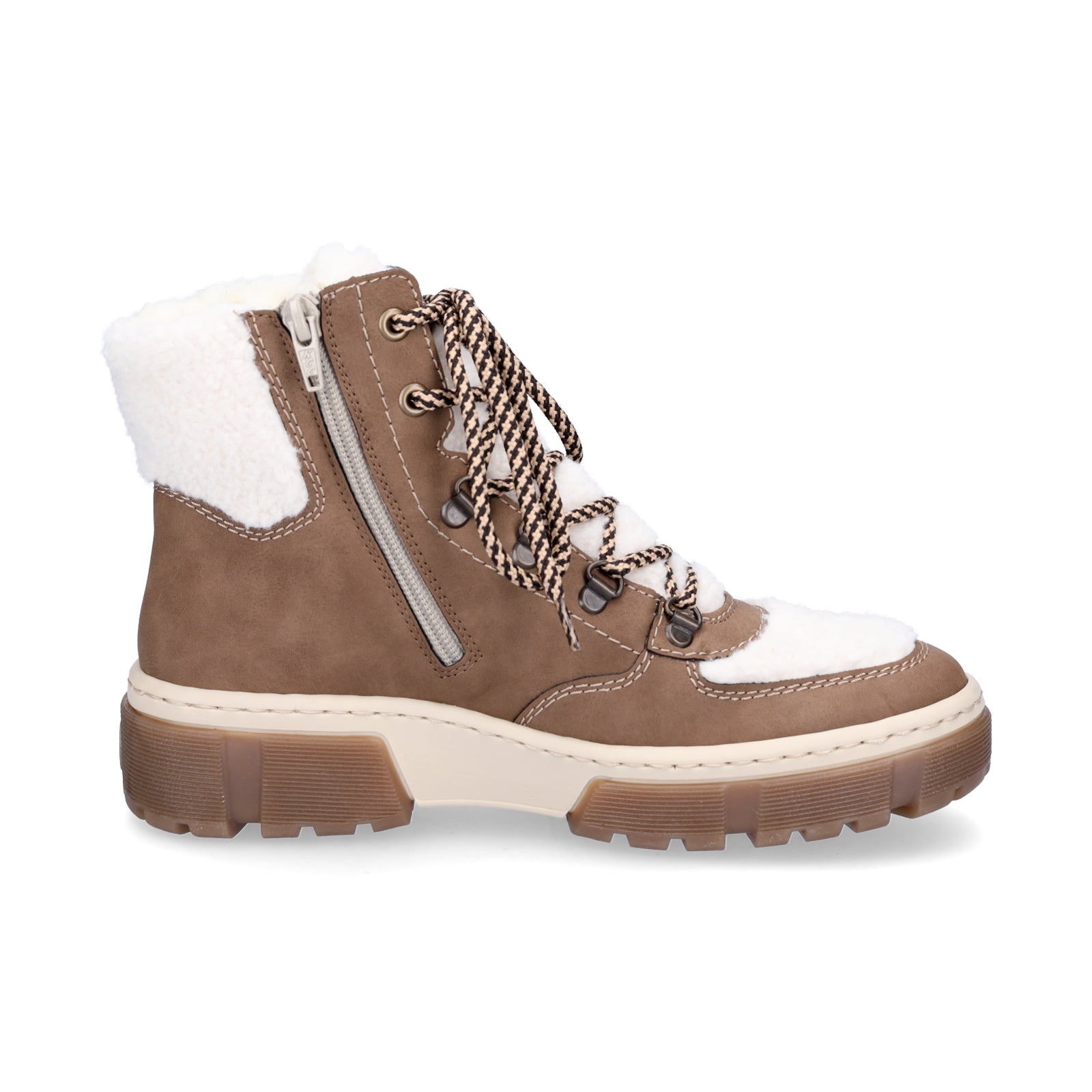 Rieker Damen Schnürboot beige weiß