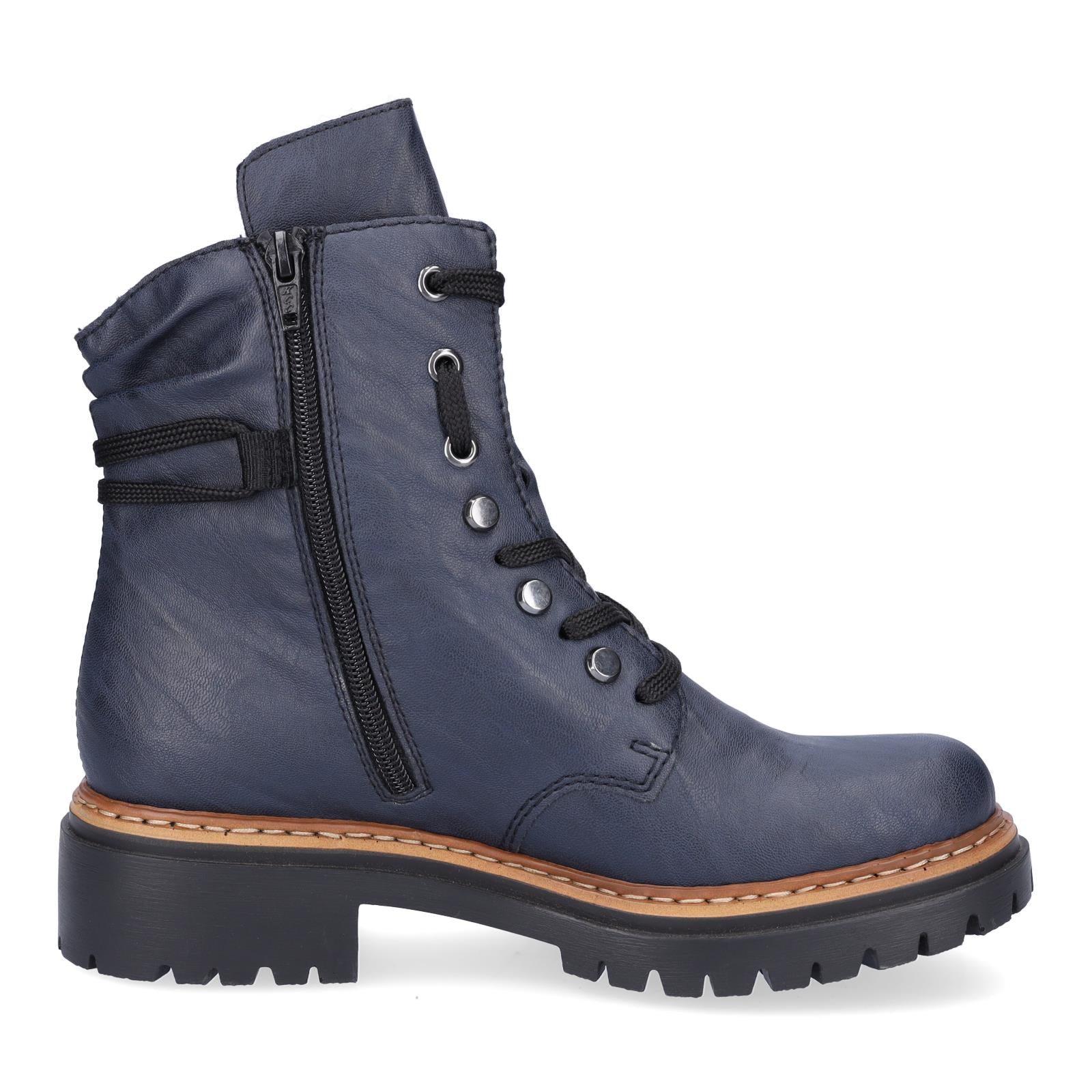 Rieker women's lace-up boot blue