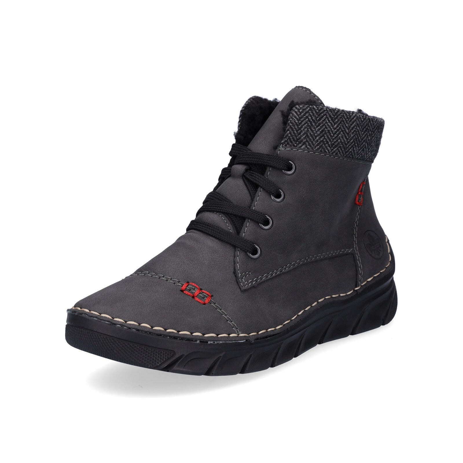 Rieker women's lace-up boot gray