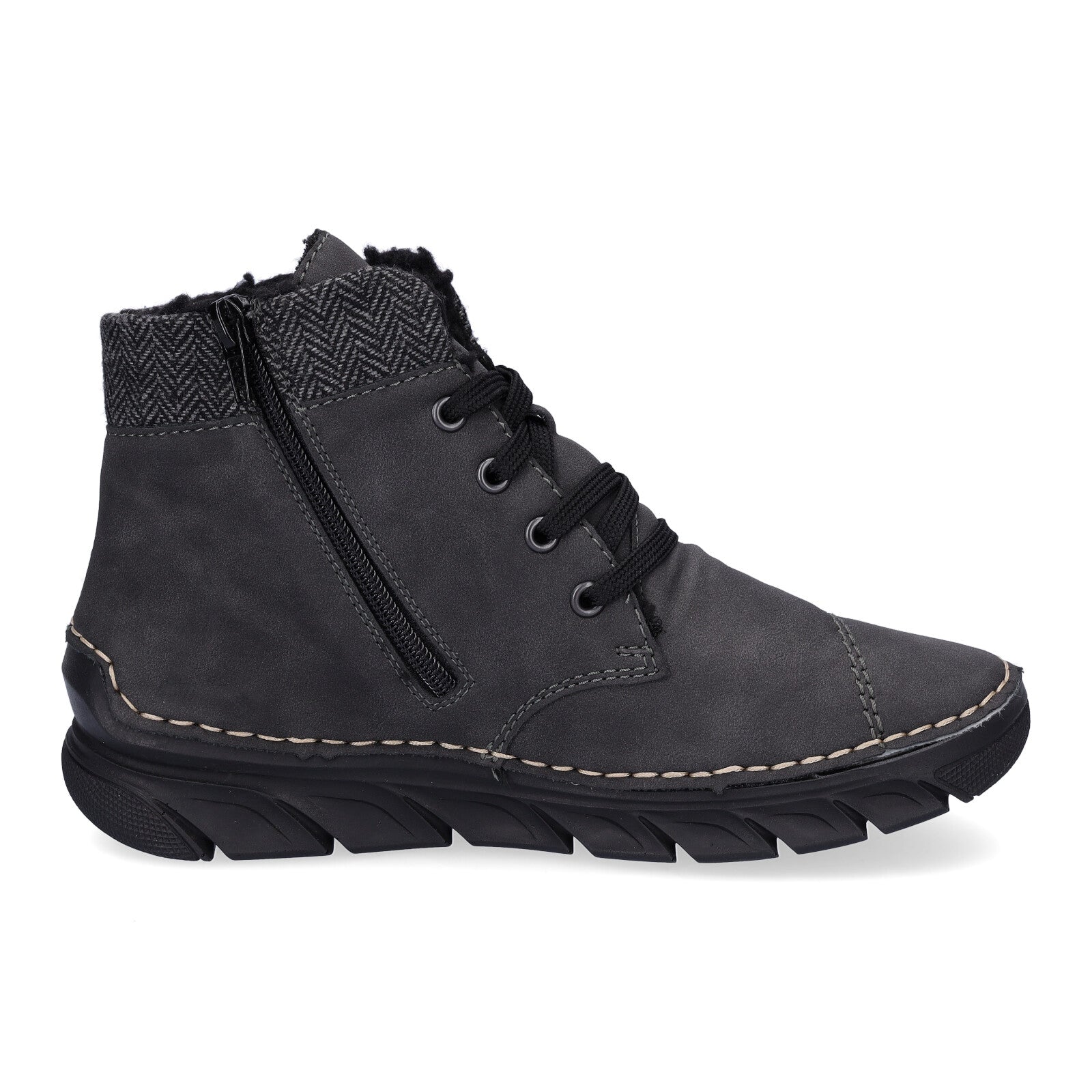 Rieker women's lace-up boot gray