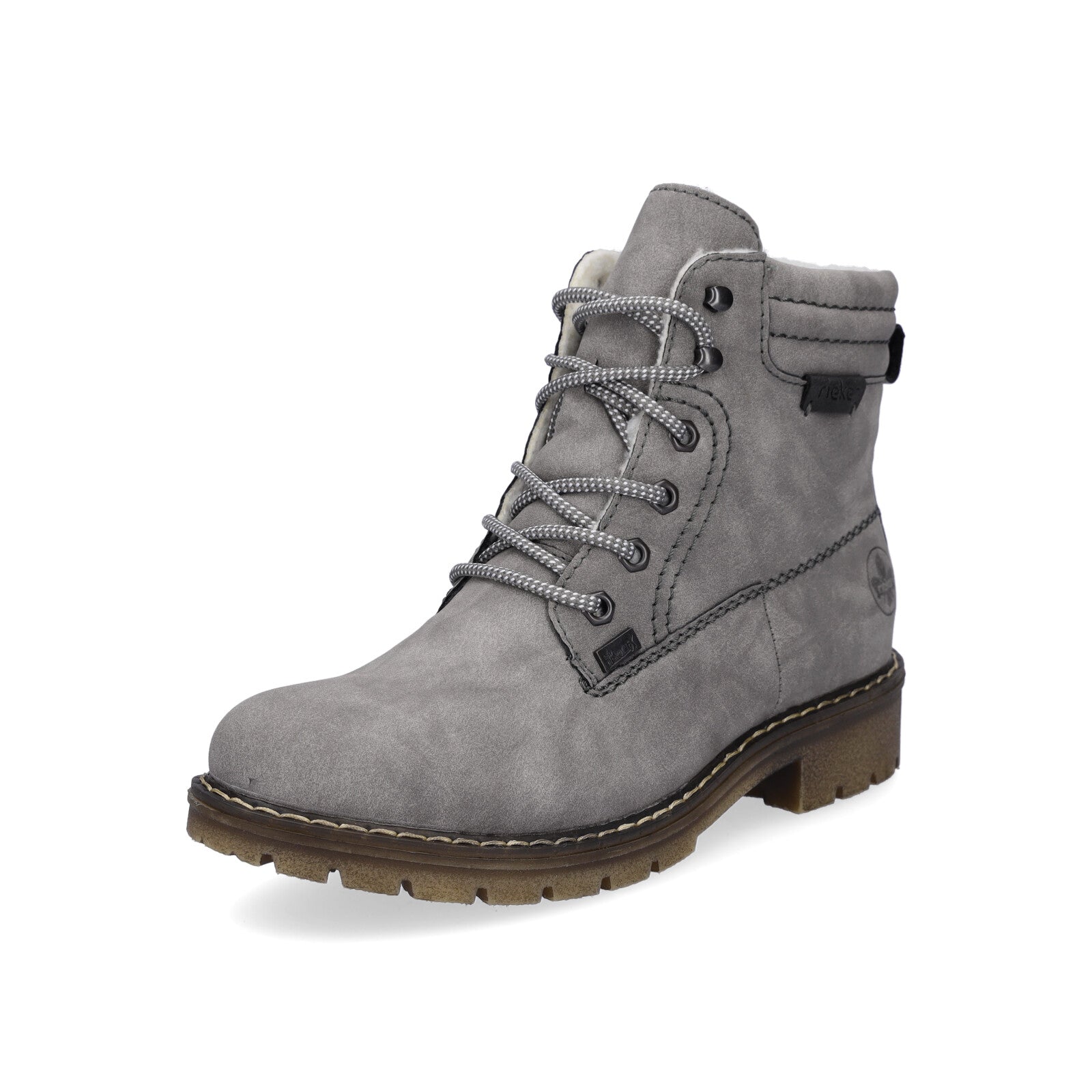 Rieker women's lace-up boot gray