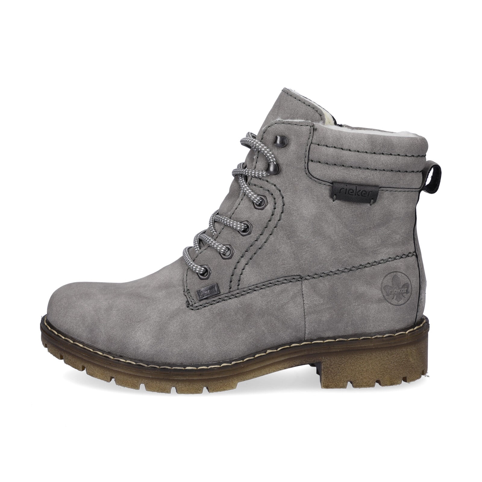 Rieker women's lace-up boot gray