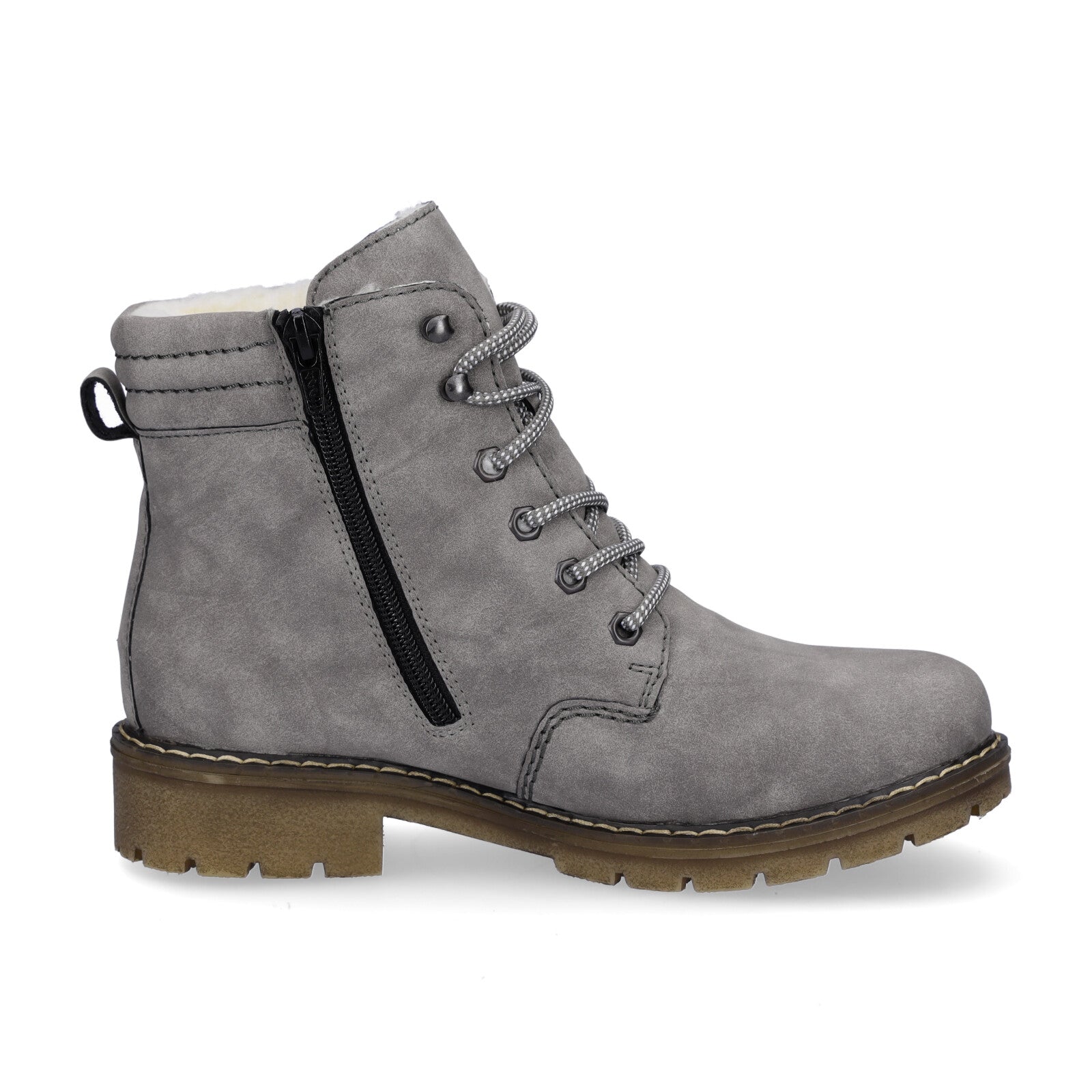 Rieker women's lace-up boot gray