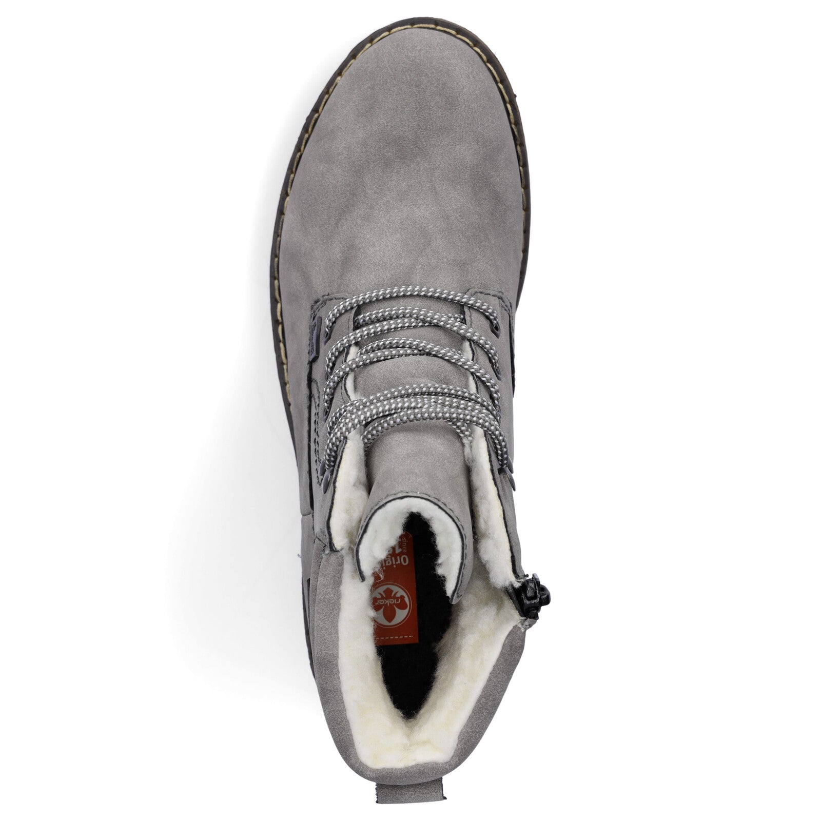Rieker women's lace-up boot gray