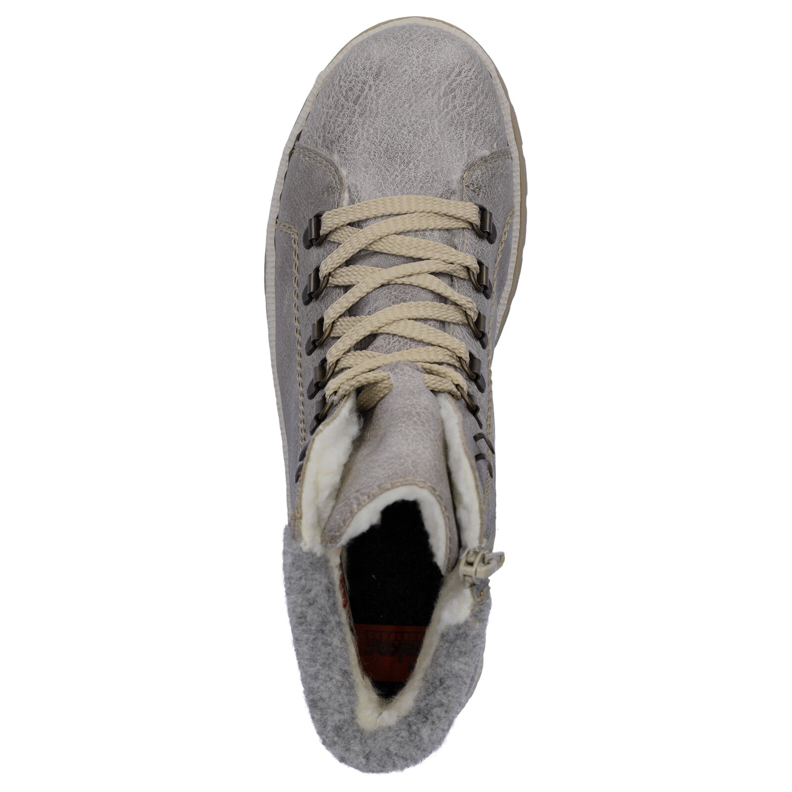 Rieker women's lace-up boot gray
