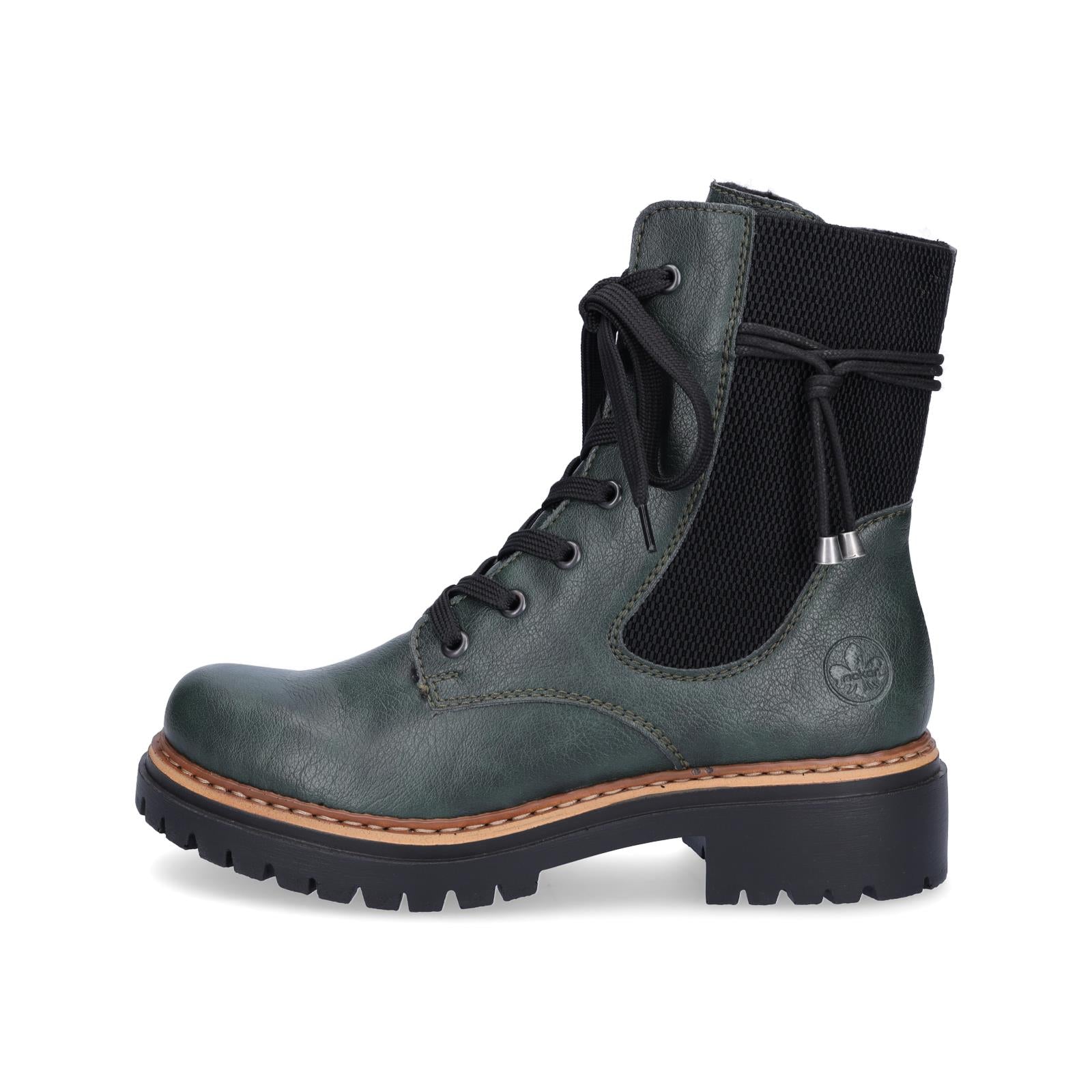 Rieker women's lace-up boot green