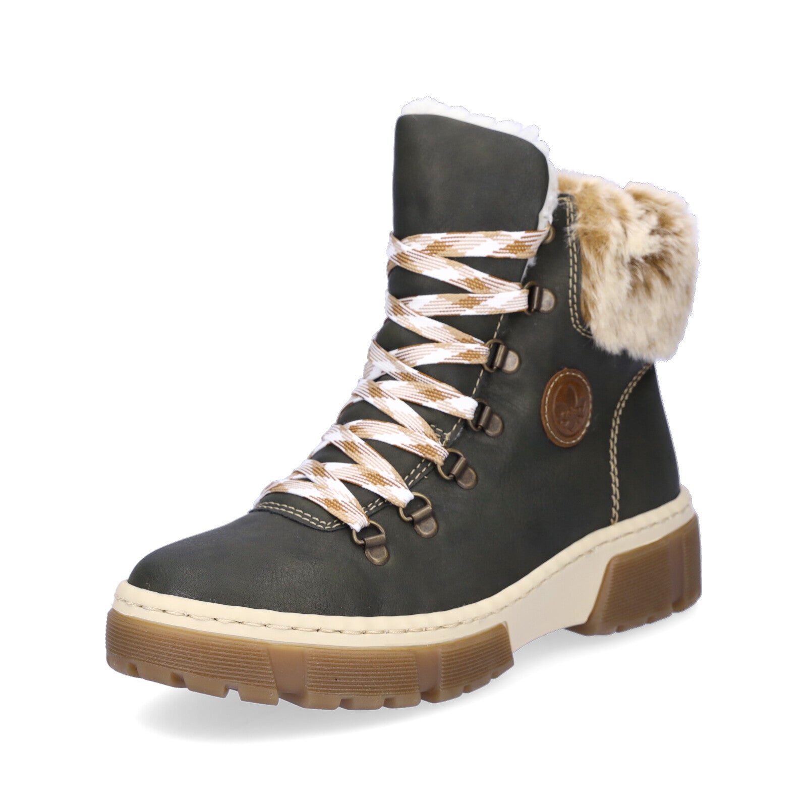 Rieker women's lace-up boot green