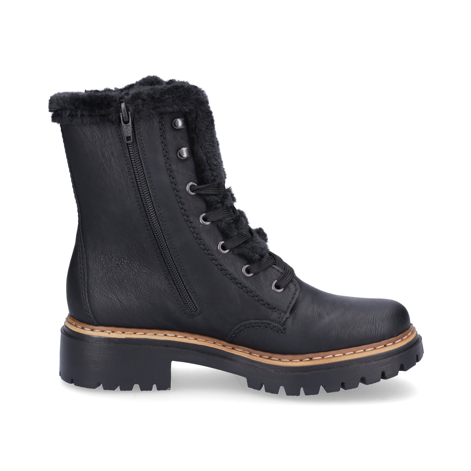 Rieker Damen Schnürboot schwarz