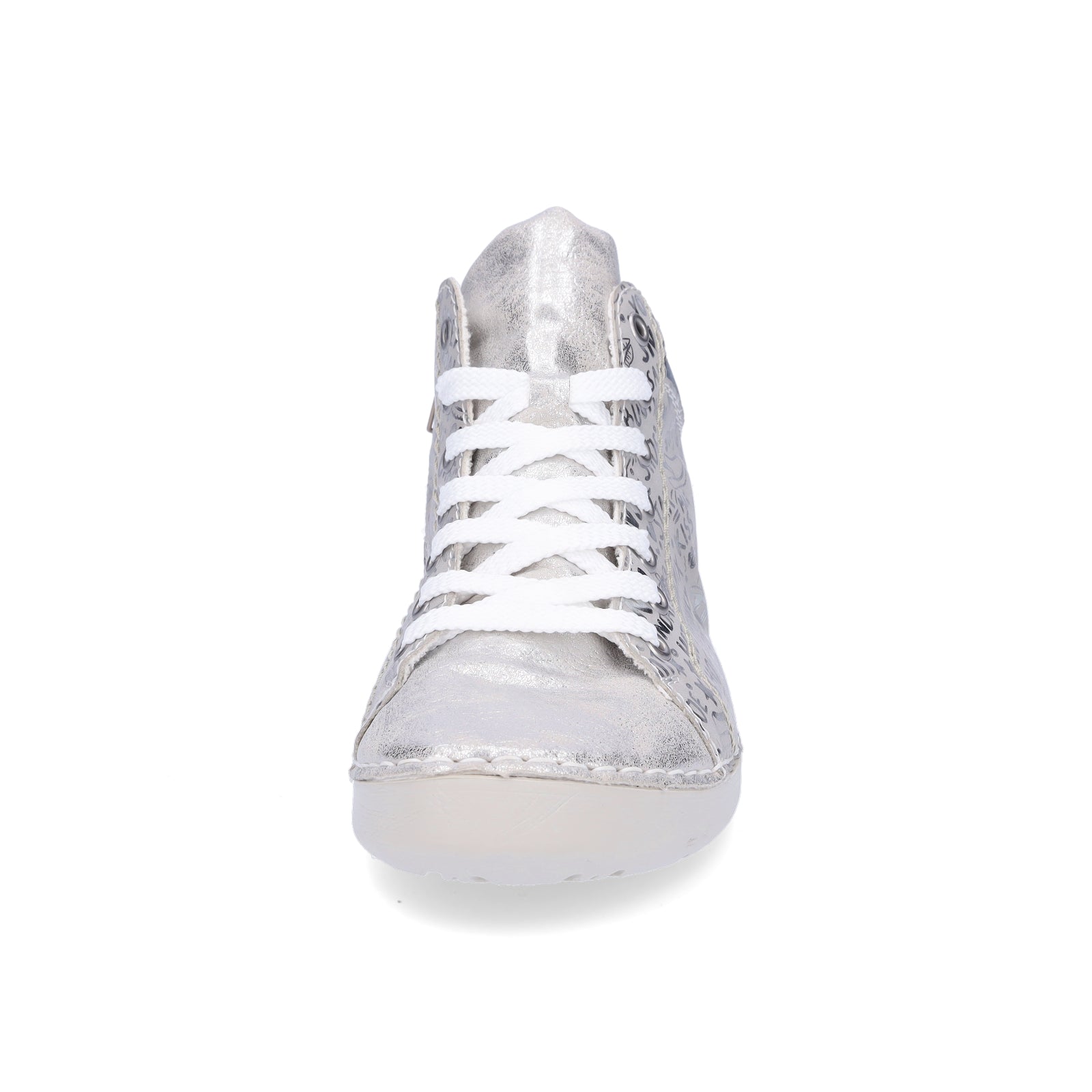 Rieker women's sneakers gray silver graffiti