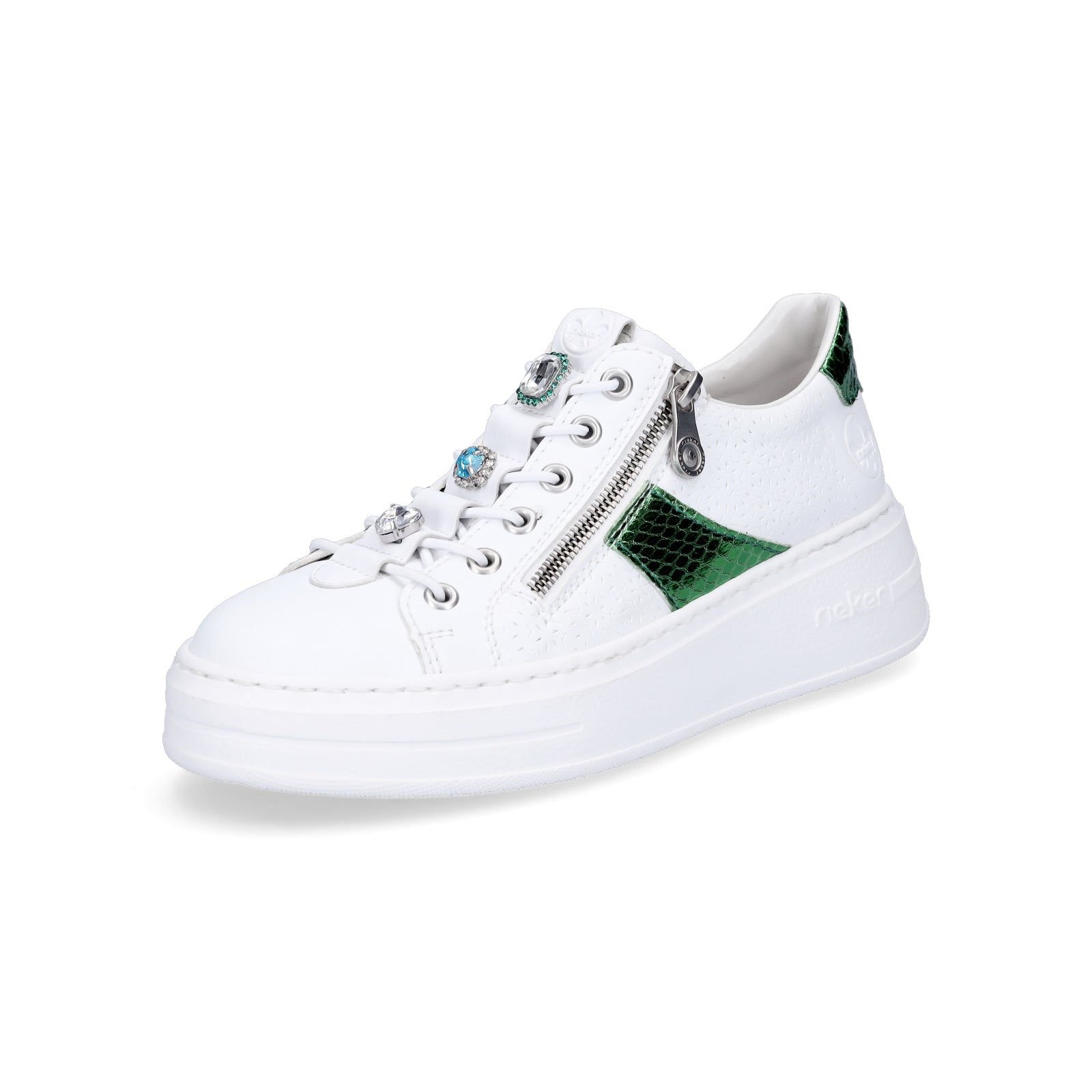 Rieker Damen Plateau Sneaker weiß