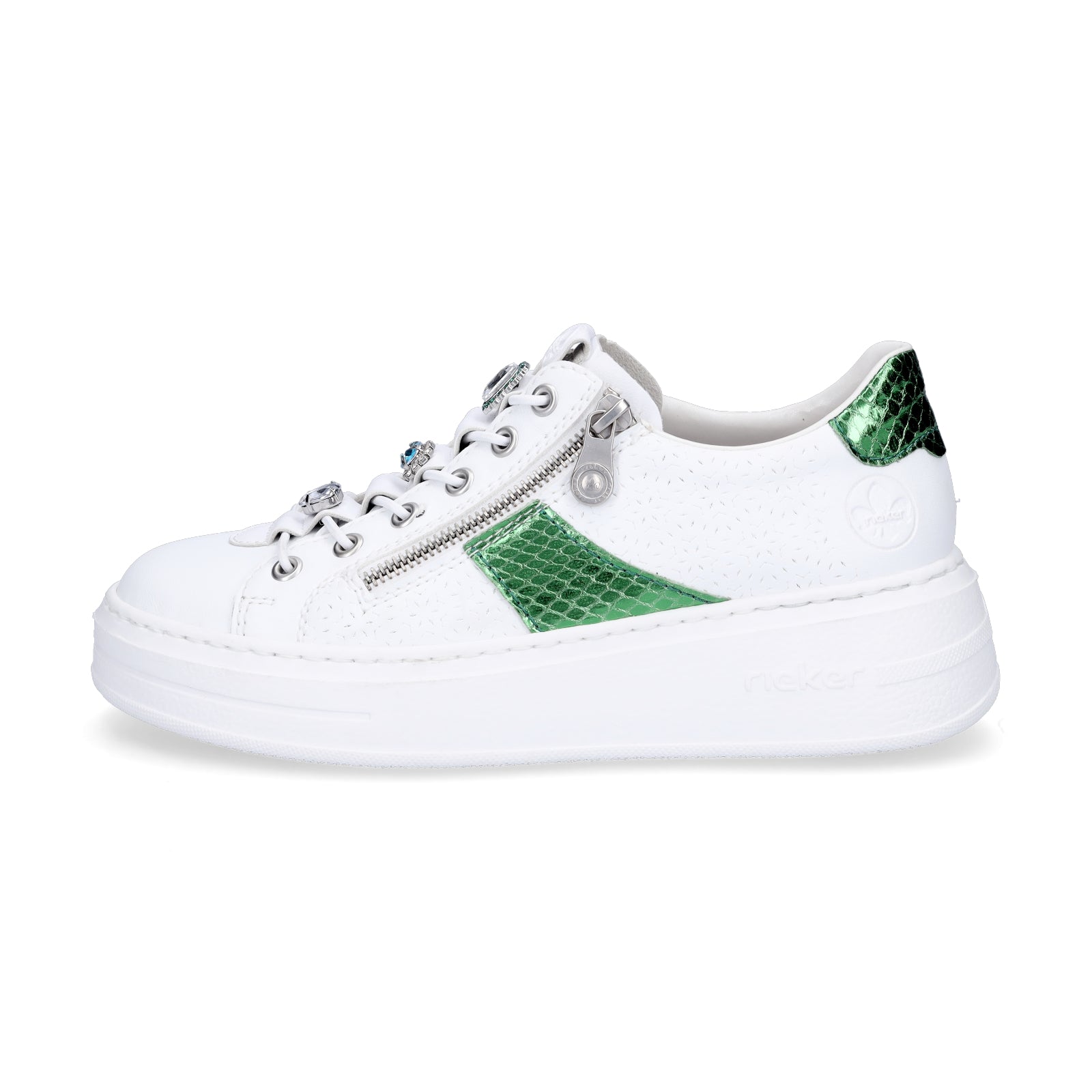 Rieker Damen Plateau Sneaker weiß